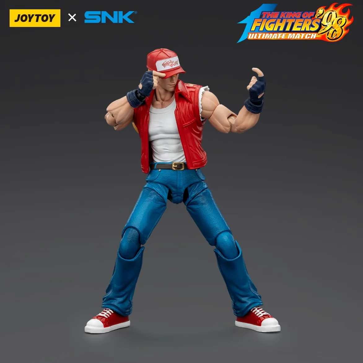 TOYVERSE JOYTOY SNK KOF 98UM Fatal Fury Team Terry Bogard | 15plus 1/18 Figurine d'action mobile ABS PVC Têtes interchangeables Mains Effets