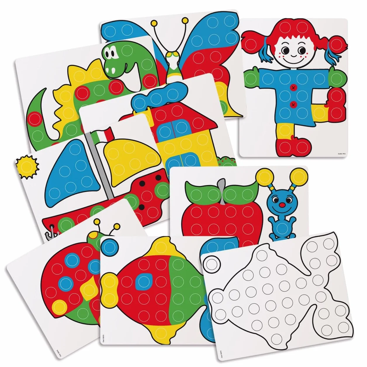 Quercetti Fantacolor Junior 48 Mosaique Enfant 3D à Gros Boutons, Valisette Portable, Jeu 3 Ans