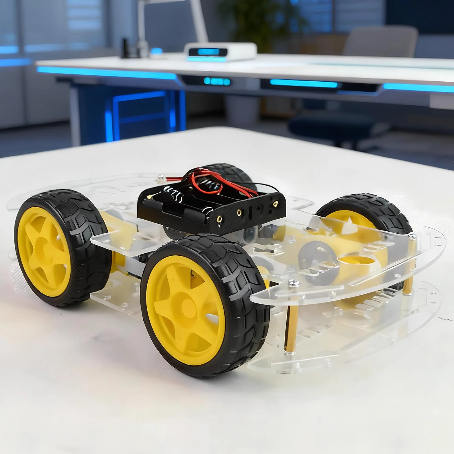 Kit de châssis robot 4WD avec moteur TT, châssis acrylique, 4 roues pour Arduino