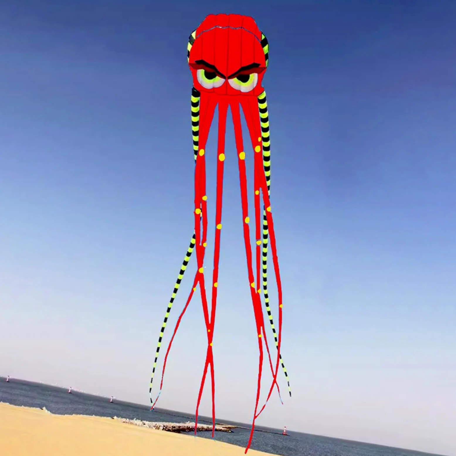 Octopus Kite – Grand cerf-volant de plage pour adultes de 7,9 m pour vacances d'été en famille, anniversaire, adultes, fêtes en plein air
