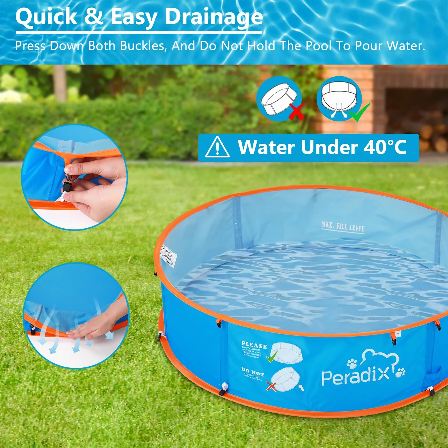 Peradix Splash Pool tente de plage 4 en 1 pour bébé avec abri solaire UV auvent moustiquaire pop-up portable