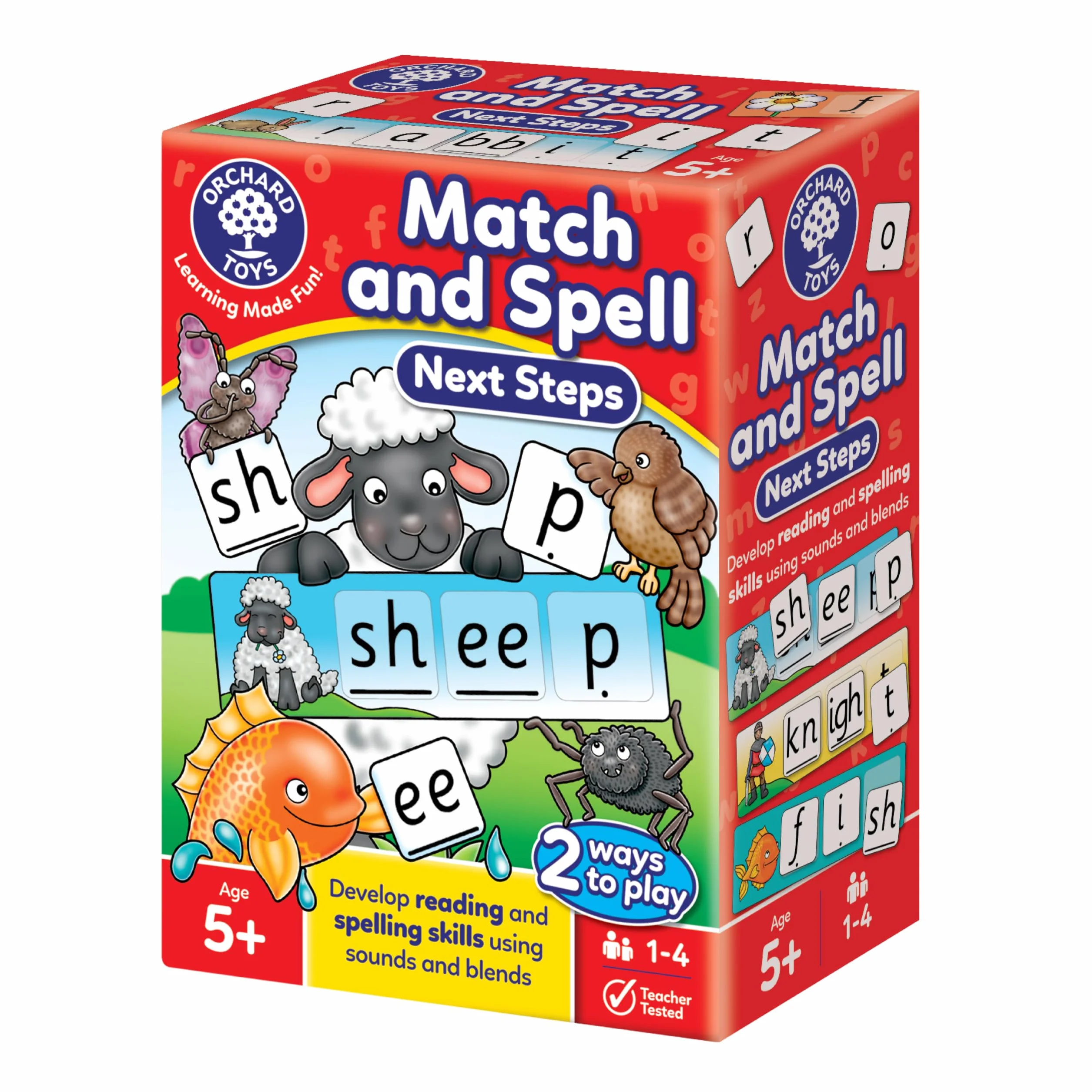 Orchard Toys Match and Spell Next Steps Educational Spelling Game Age 5+ Phonics Word Building
