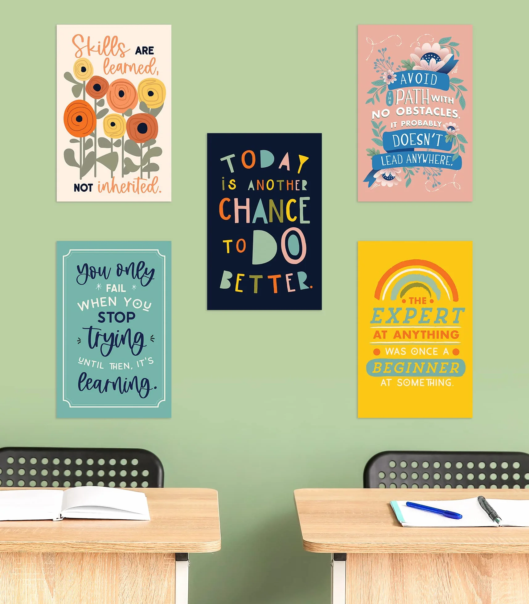 Carson Dellosa 16 affiches motivation salle de classe 27,9 x 43,2 cm inspirantes collège lycée
