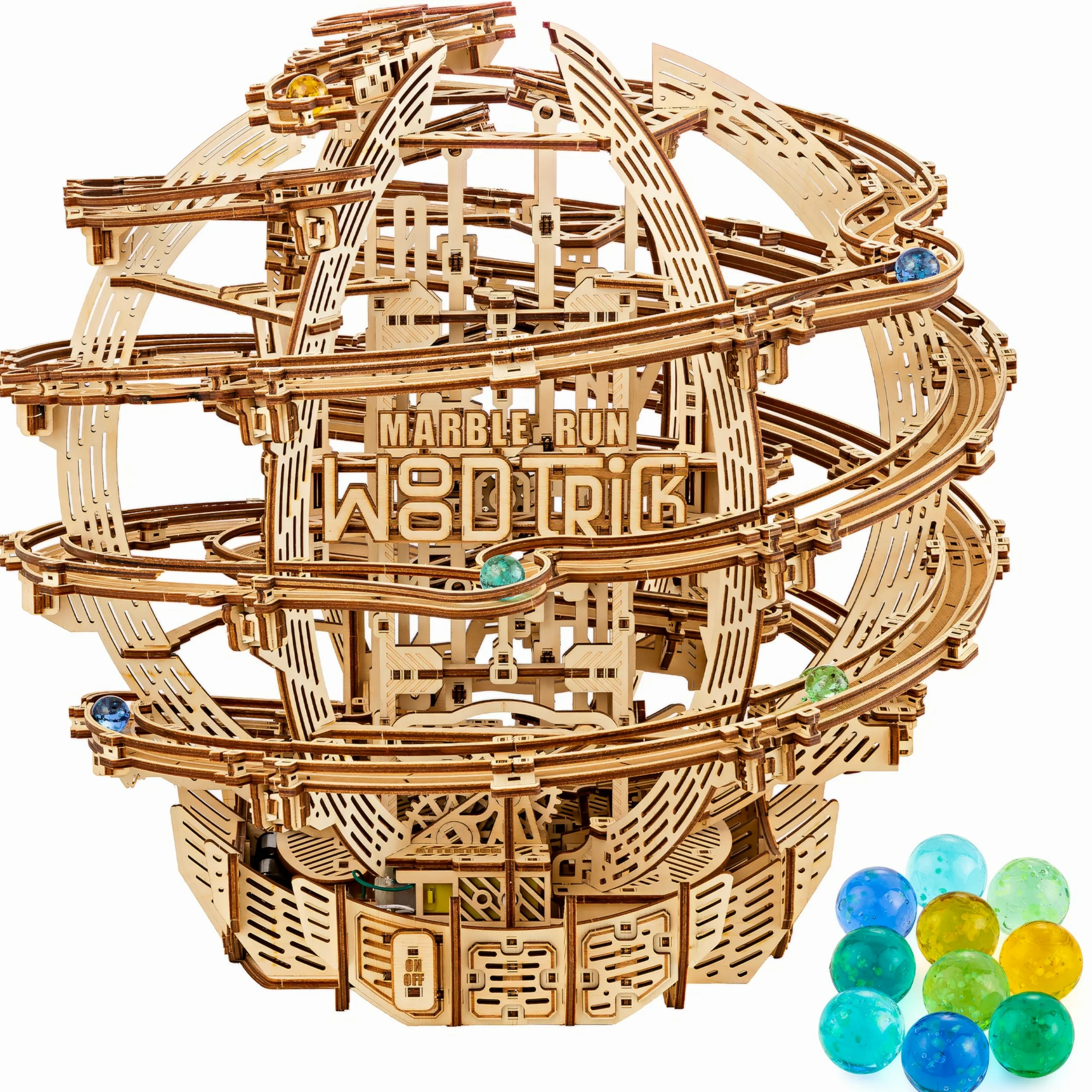Wood Trick Gravity Marble Puzzle 3D en Bois pour Adultes à Construire | [773 Pièces] Labyrinthe à Billes Motorisé Électrique - Kit de Maquette Mécanique en Bois DIY à Construire pour Adultes