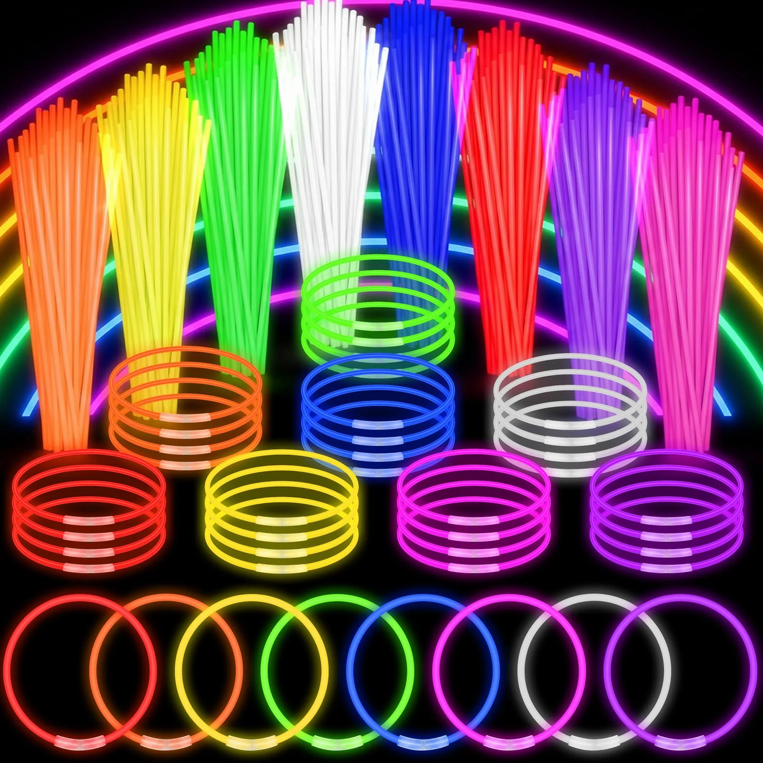 Bracelets Fluorescents Glow Sticks Party Favors 150PCS pour Enfants Adultes Halloween Decoration