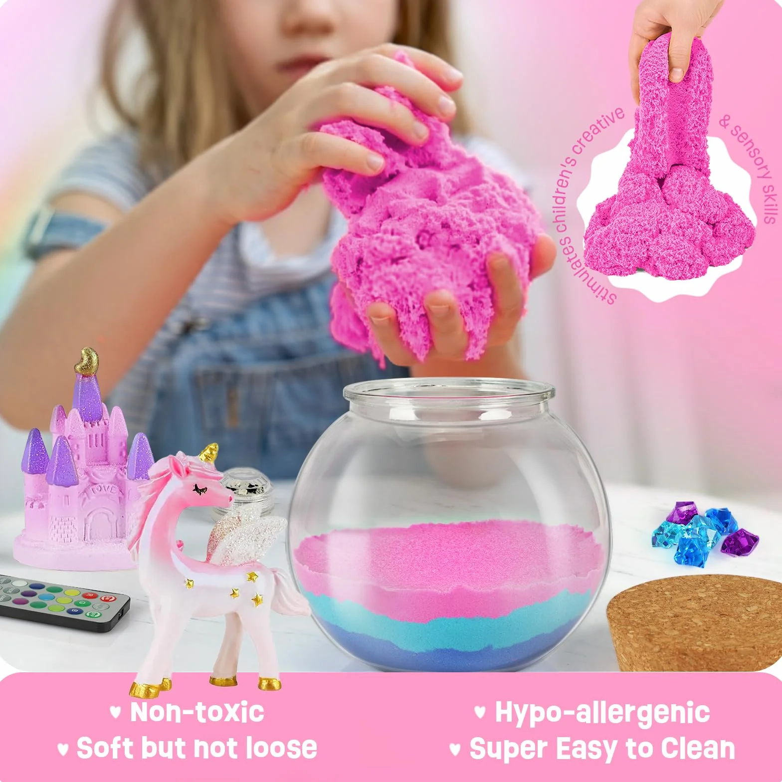 Kit de Terrarium Licorne, Veilleuse Licorne, Lampe Licorne - Idée Cadeau Anniversaire Filles 4-12 Ans - Loisirs Créatifs, Jeux Scientifiques