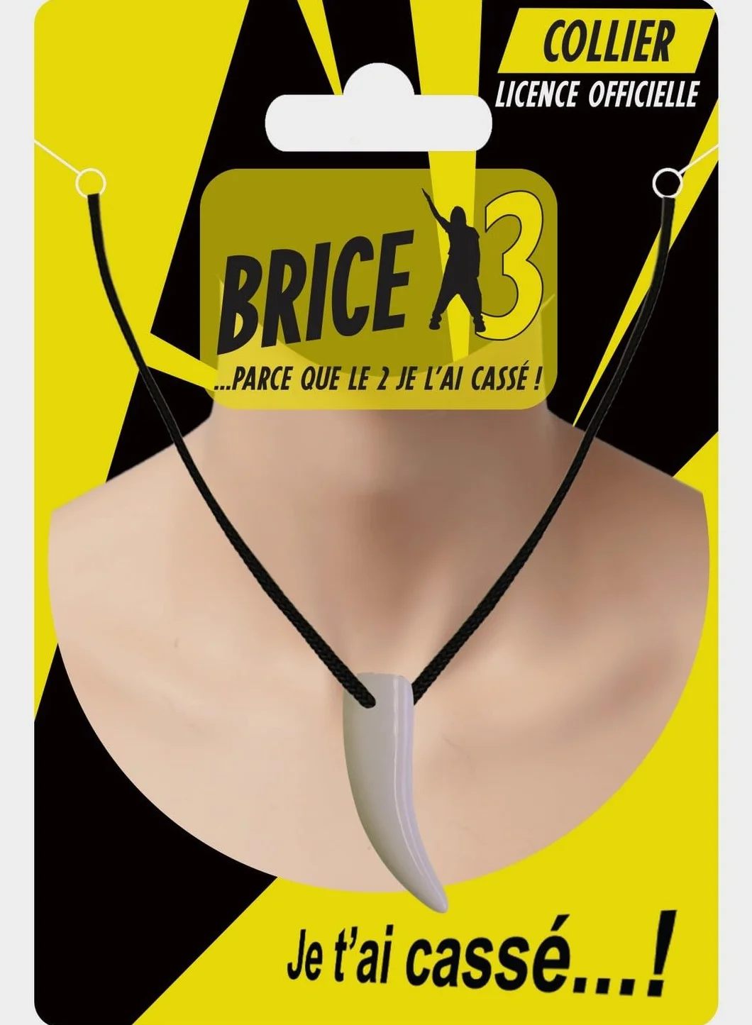 Collier Brice de Nice Accessoire de Déguisement Dent de Requin Blanche Plastique pour Carnaval Fêtes