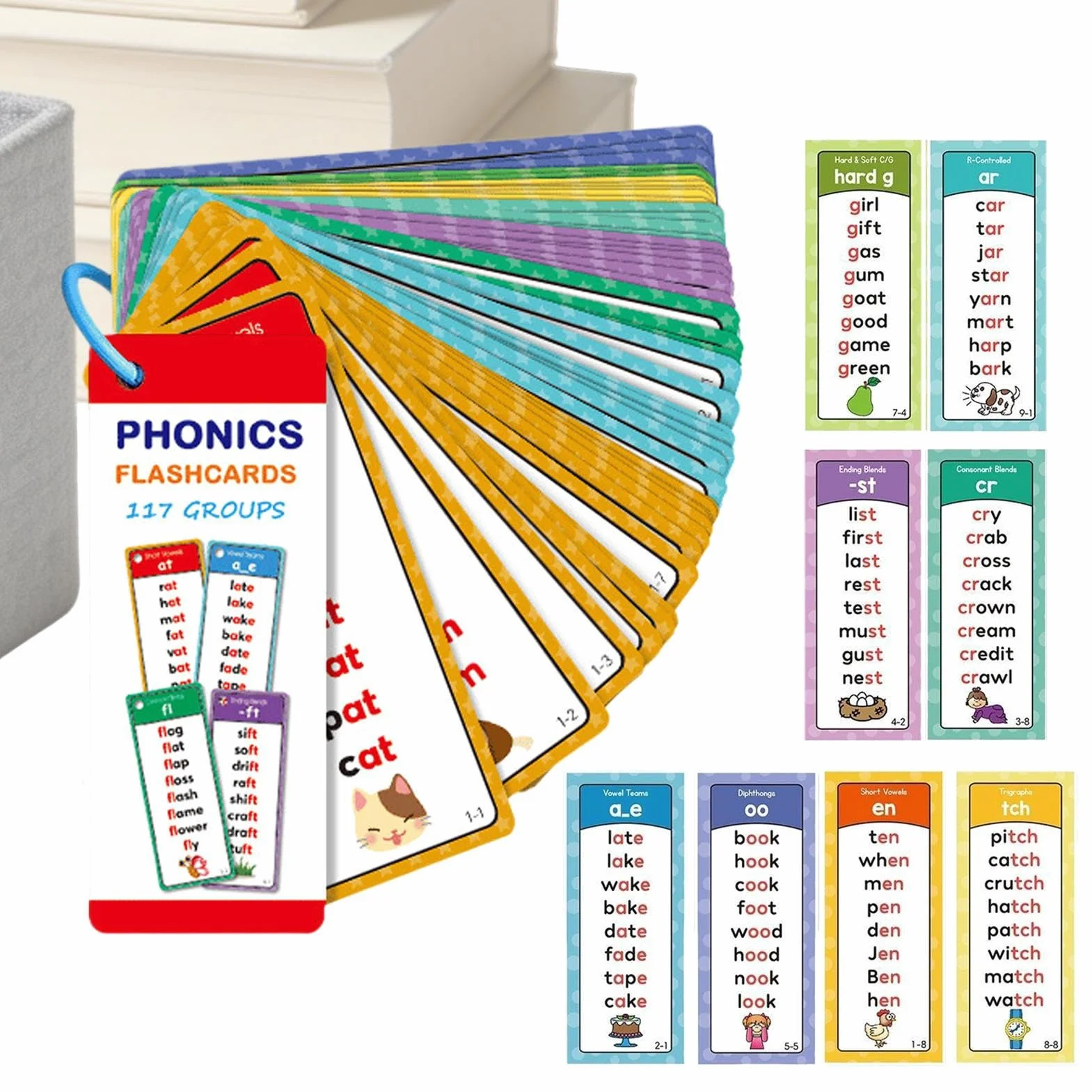 60 cartes d'apprentissage double face alphabet 16,7 x 6,3 cm, cartonné haute déchirure