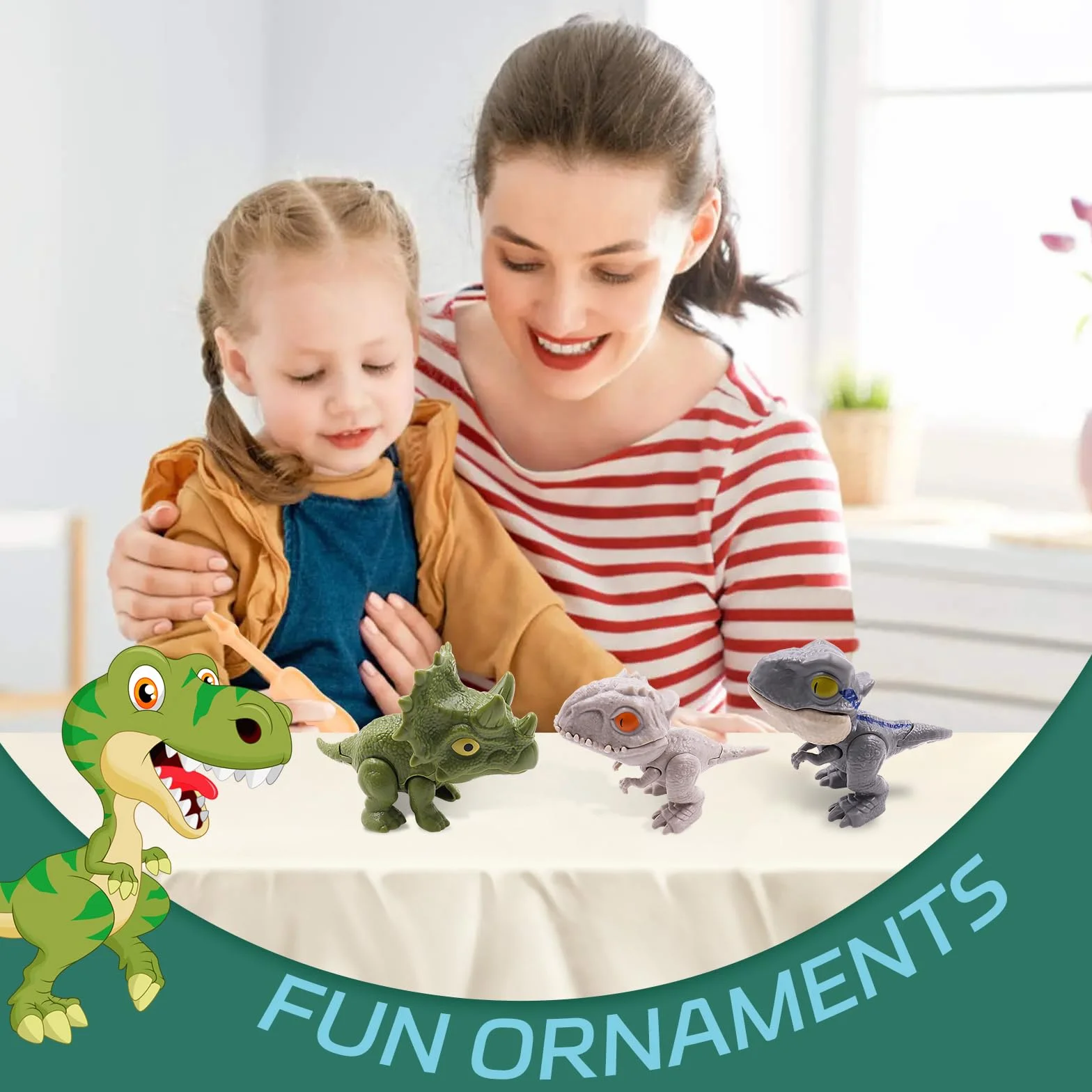 Dinosaure Jouet Ensemble, ABS Mini Dinosaure 10 Pcs, Mignon Durable pour Enfants Garçons Filles