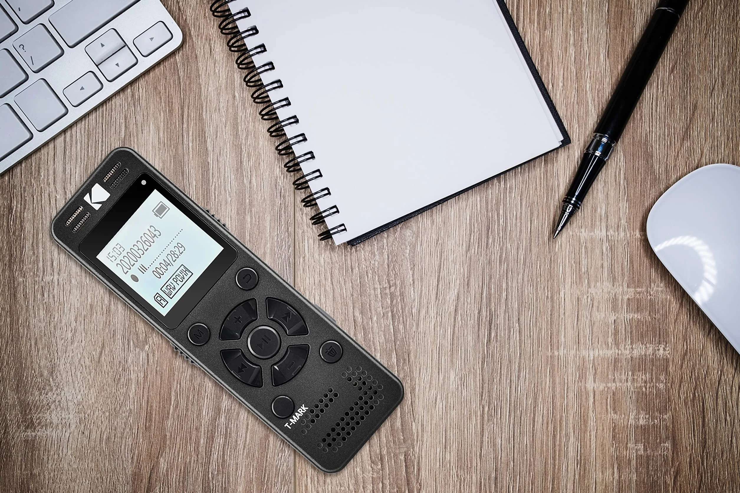 Kodak VRC350 Enregistreur Vocal Haute Intensité Mini Dictaphone Rechargeable Commande Vocale Batterie Lithium Lecteur MP3
