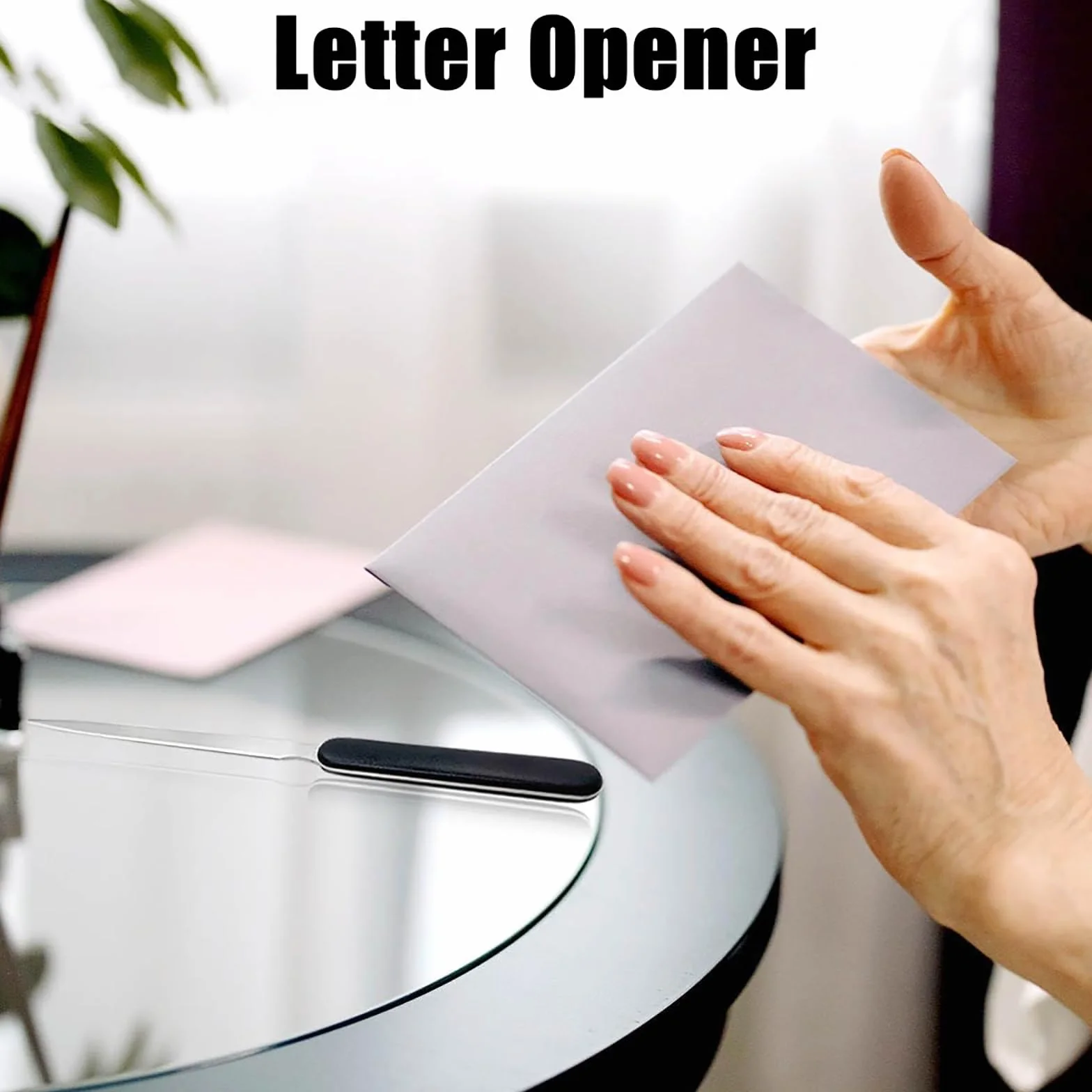 Coupe-Papier Ouvre-Lettres en Acier Inoxydable 2 PCS Multifonction pour Bureau