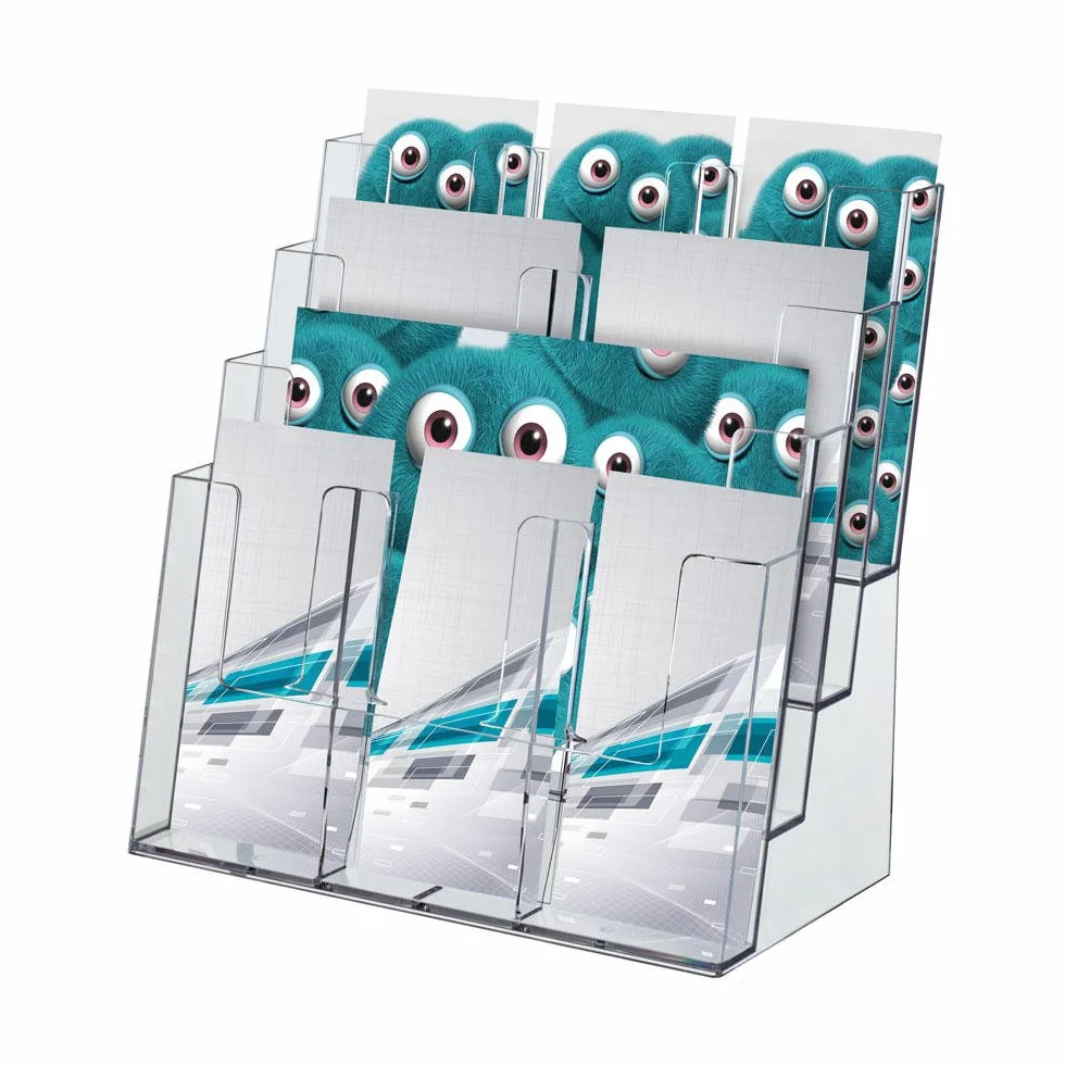 taymar Porte-brochures de table XXL, 4 étages, transparent