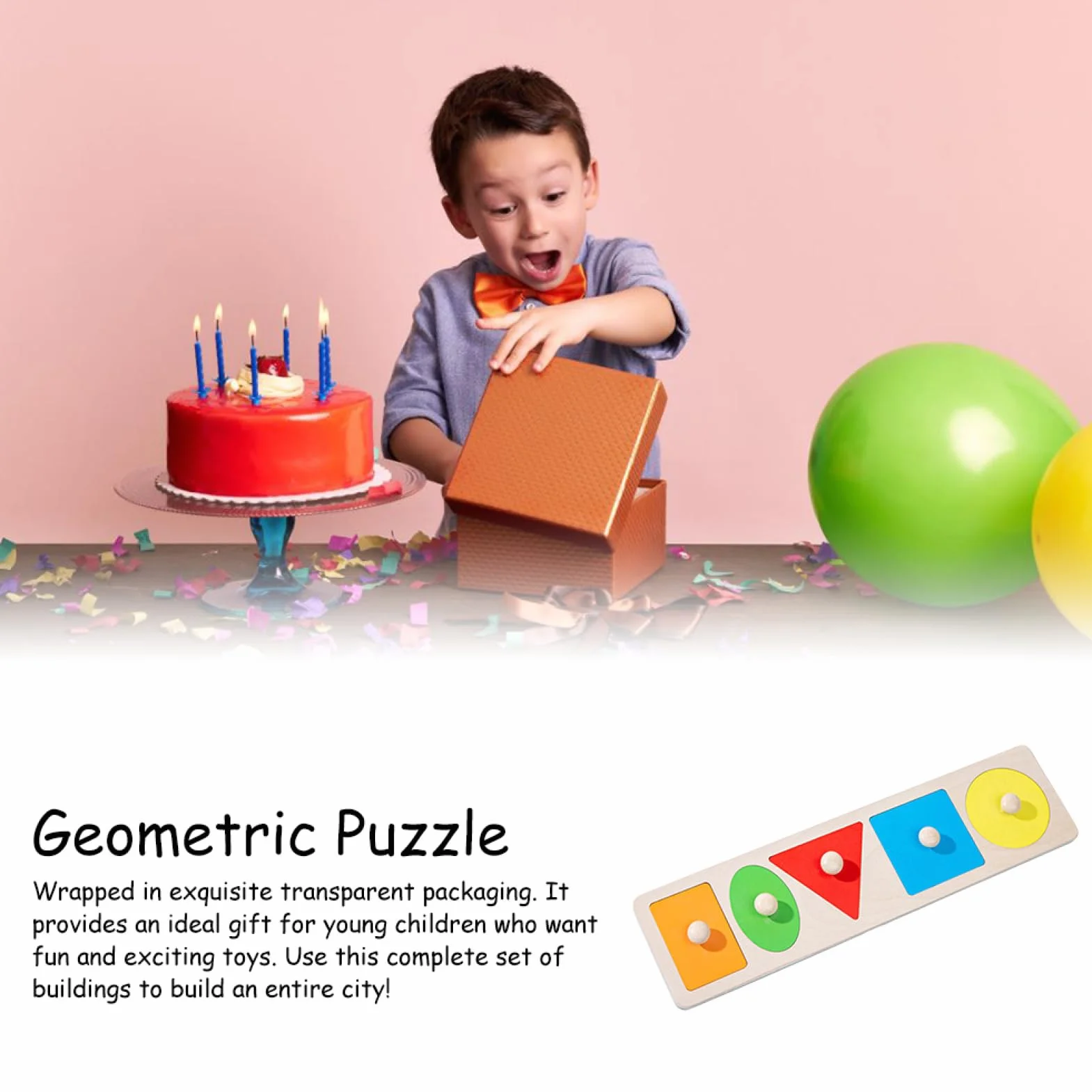 Puzzle à Formes Multiples en Bois Éducatif pour Tout-Petits
