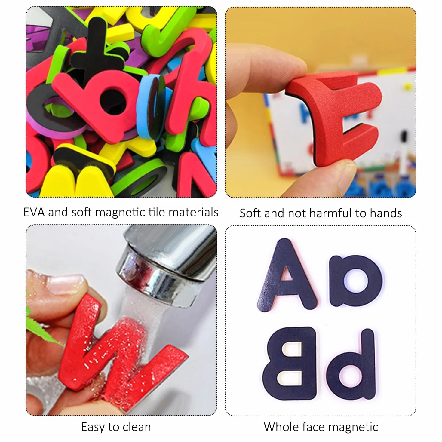 Lettres et Chiffres Magnétiques 108 Pièces pour Enfants, Alphabet Majuscules et Minuscules, Jouet Éducatif en EVA