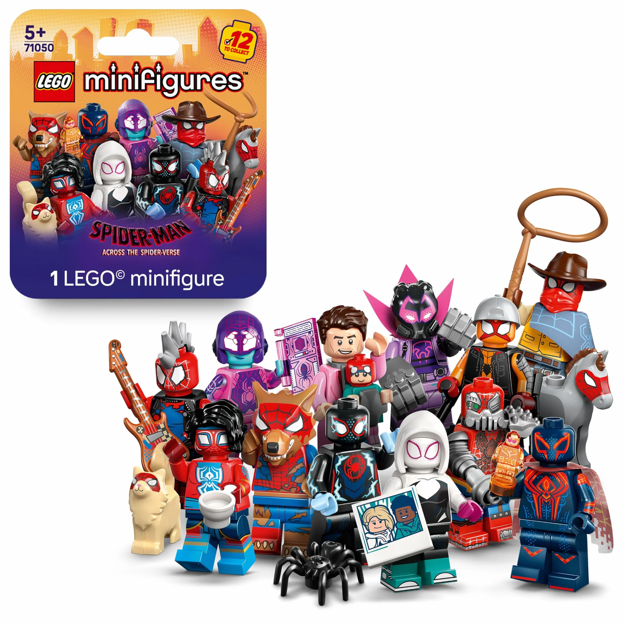 LEGO Minifigures Spider-Man: Across The Spider-Verse 71050 Boîte Mystère – 1 des 12 Jouets de Collection pour Enfant dès 5 Ans