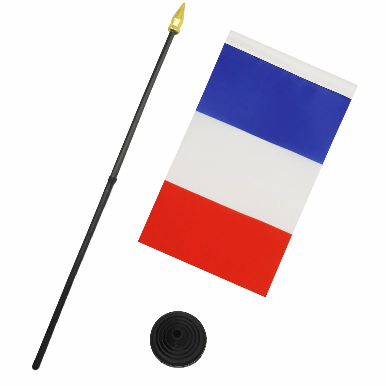 AZ FLAG Mini Drapeau France De Table 15x10 cm Drapeau Français Bureau 100% Polyester Hampe Pointe Dorée 25cm