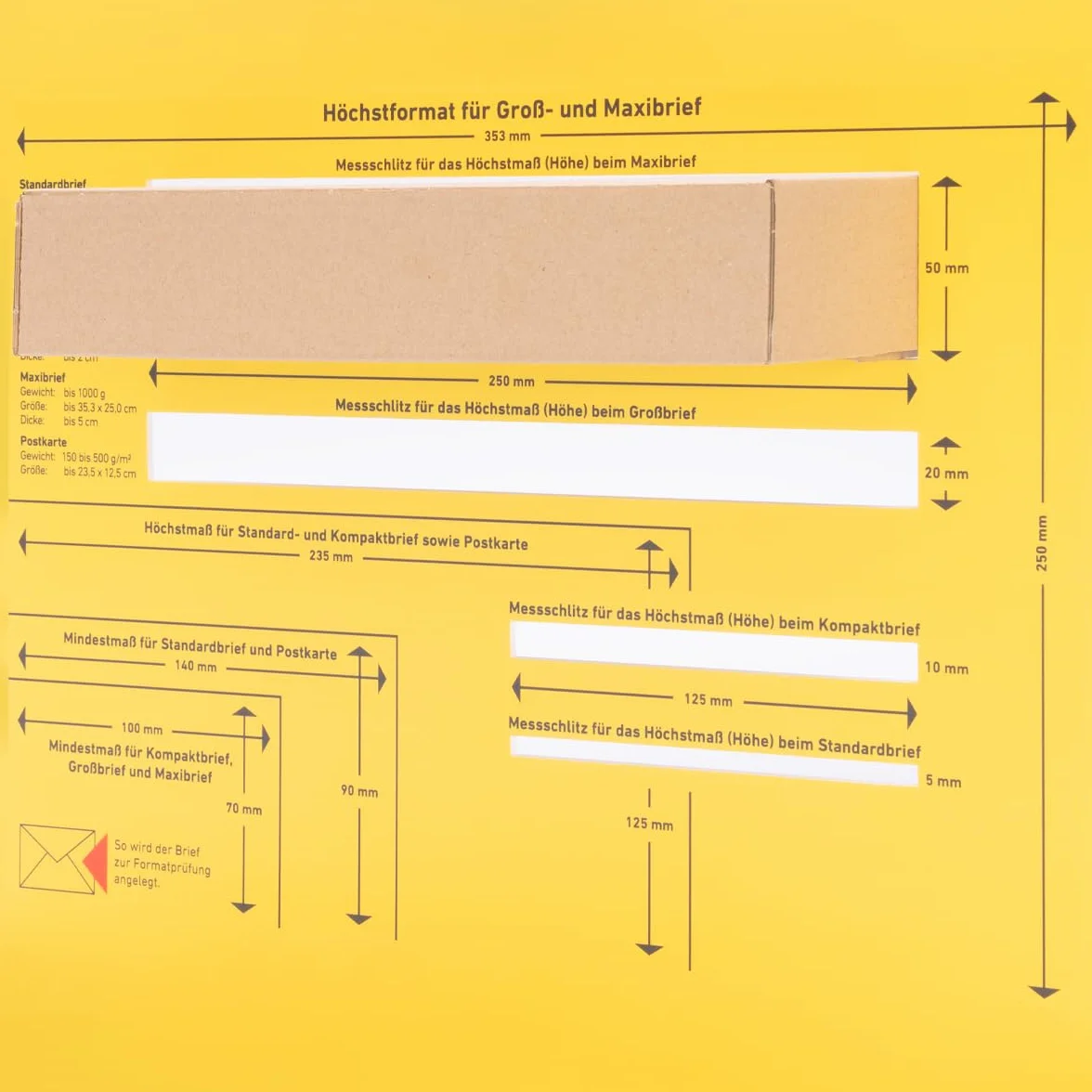 Boîtes d'expédition extra-plats 350 x 250 x 50 mm brun carton pliant simple cannelure MB-5