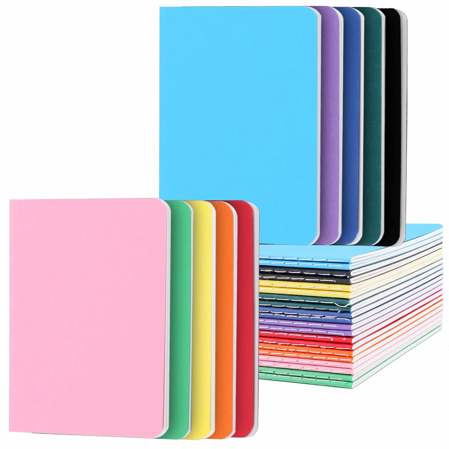 Yoosso Lot de 20 blocs-notes A6 ligné 9 x 14 cm 10 couleurs 16 feuilles