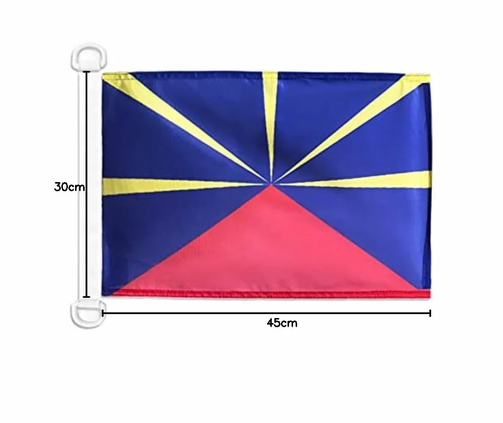 AZ FLAG Drapeau La Réunion 45x30 cm Pavillon Nautique Réunionais France Bateau Extérieur Maille Bloquée Anneaux Plastiques