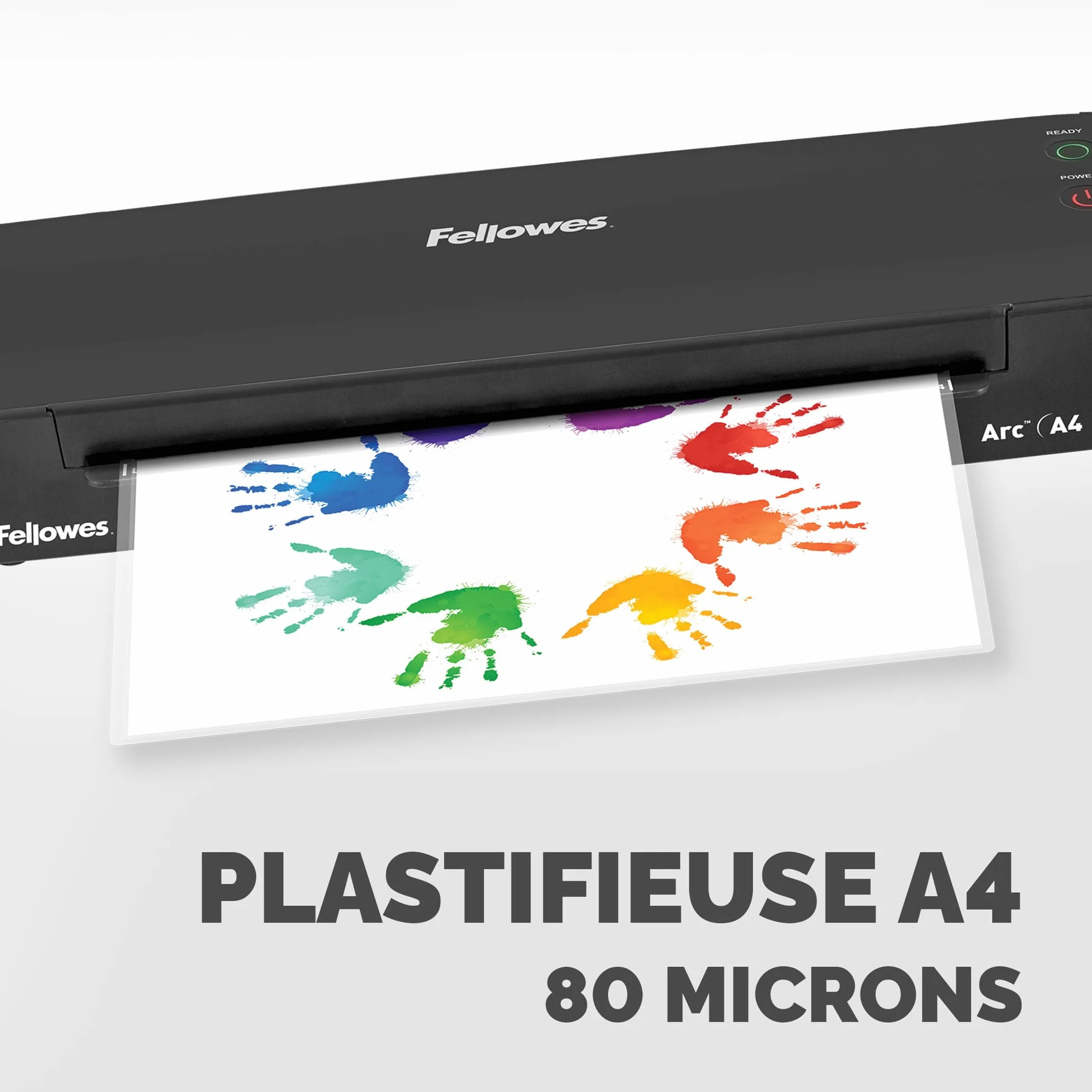 Fellowes plastifieuse Arc A4, plastification à chaud 80 microns, anti bourrage, 30cm/min