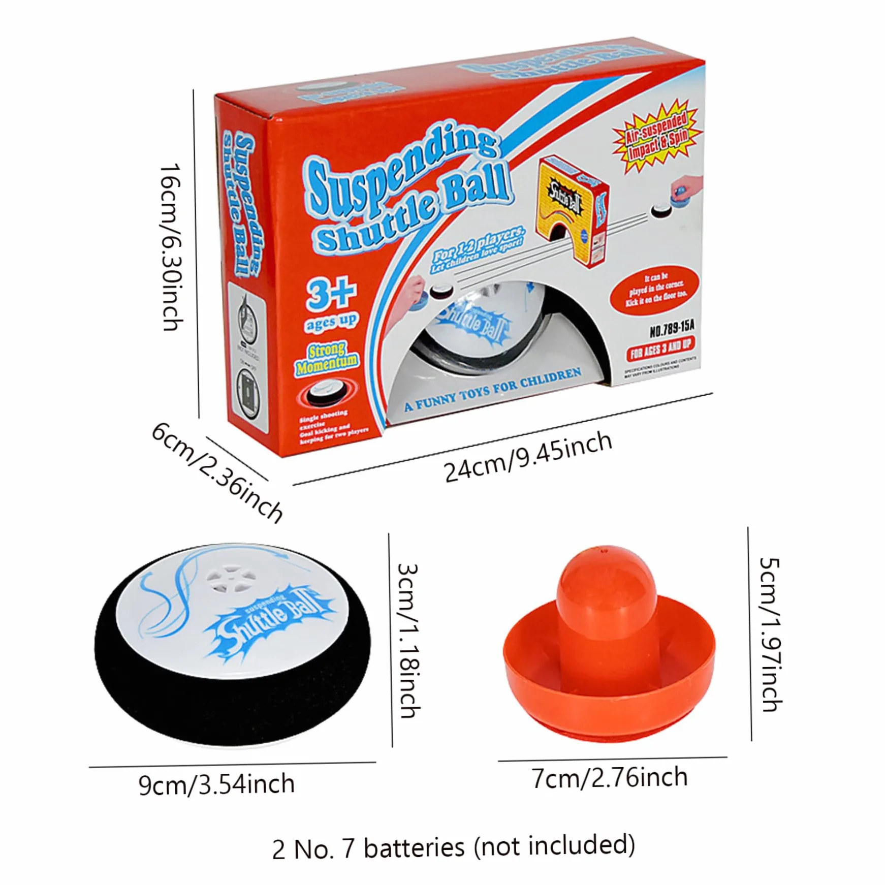 Pouchies Hockey aérien électrique table flottante rouge plastique 2 poussoirs