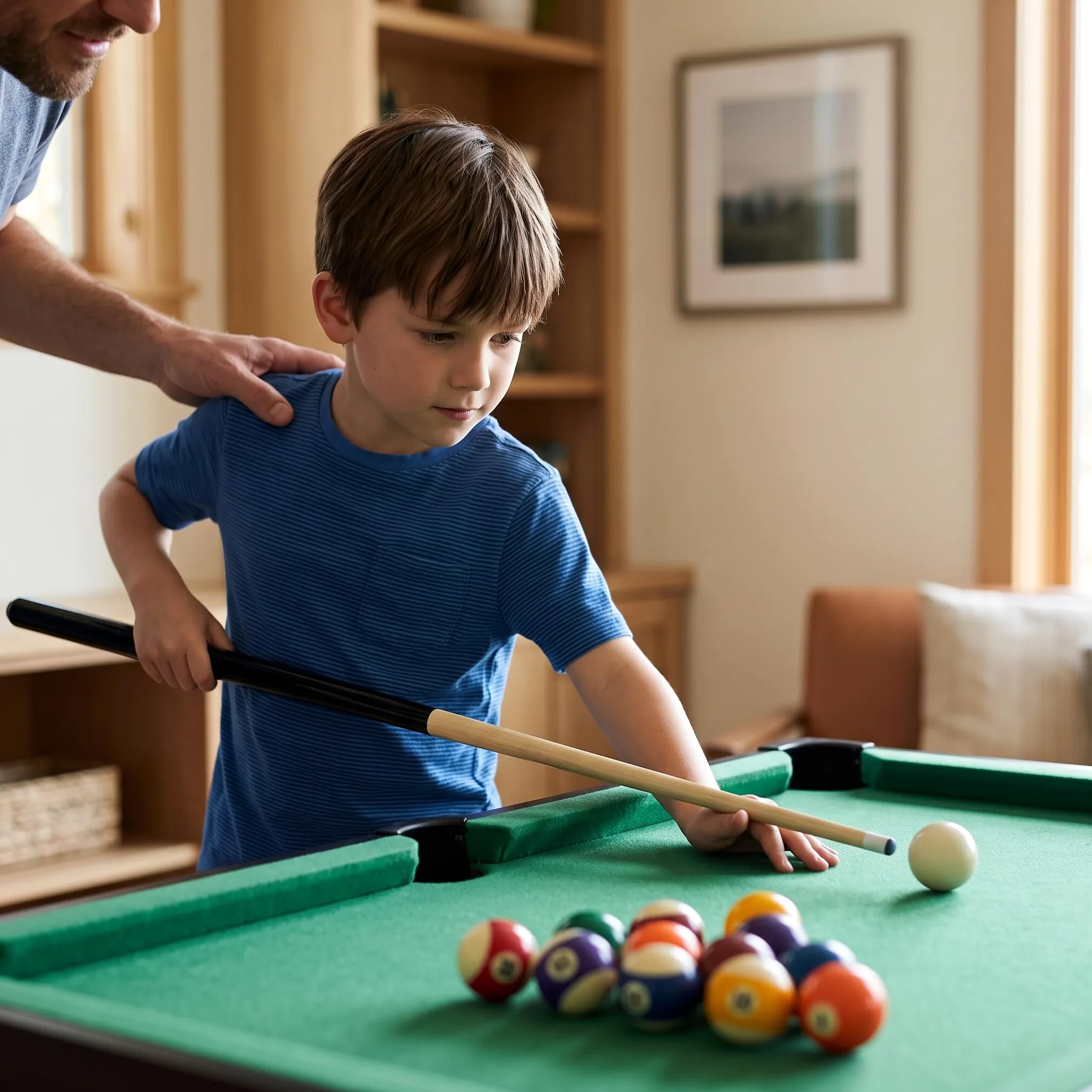 Queue Billard Américain en Bois Pièces pour Enfants et Espaces Restreints, pour pour Salle