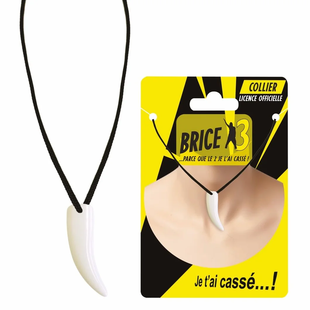 Collier Brice de Nice Accessoire de Déguisement Dent de Requin Blanche Plastique pour Carnaval Fêtes