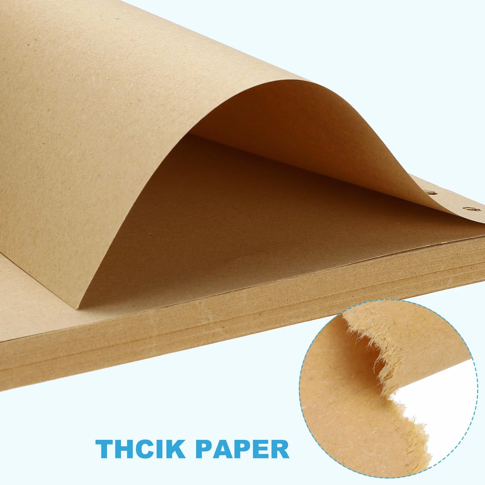 PATIKIL Papier kraft A7 non ligné rechargeable 6 trous 80 feuilles Beige