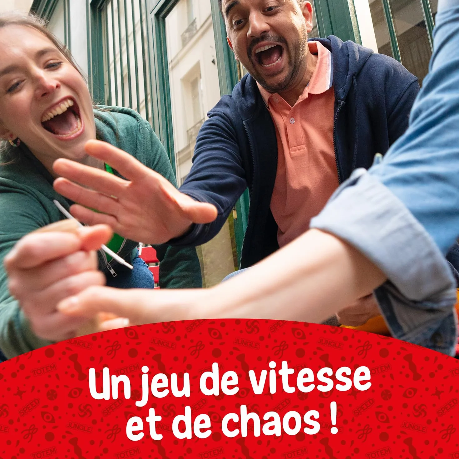 Asmodee Jungle Speed Classique Jeu de Rapidité Enfants 7 Ans 2-10 Joueurs Version Bois Eco-Responsable