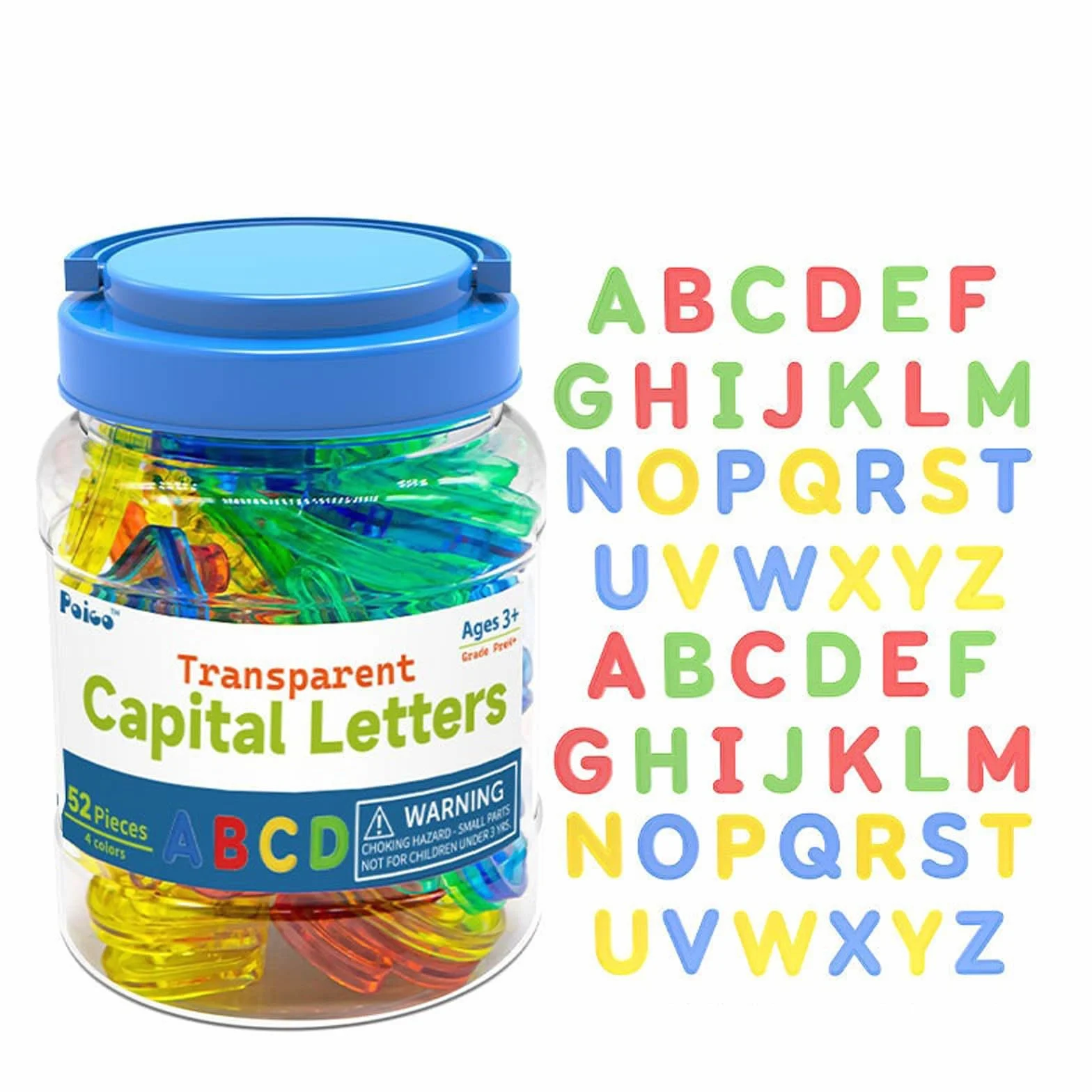 Lettres minuscules transparentes pour table lumineuse - Apprentissage sensoriel - 15 x 10 x 10 cm