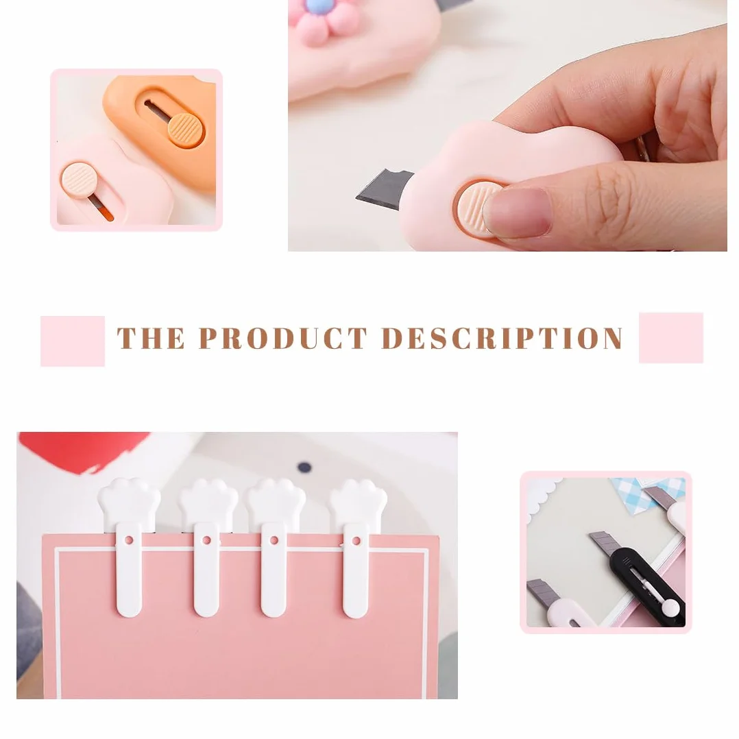 Couteau de papeterie mini coupe-papier portable, Box Cutter standard, Ouvre-lettre, couteaux utilitaires 6 PCS