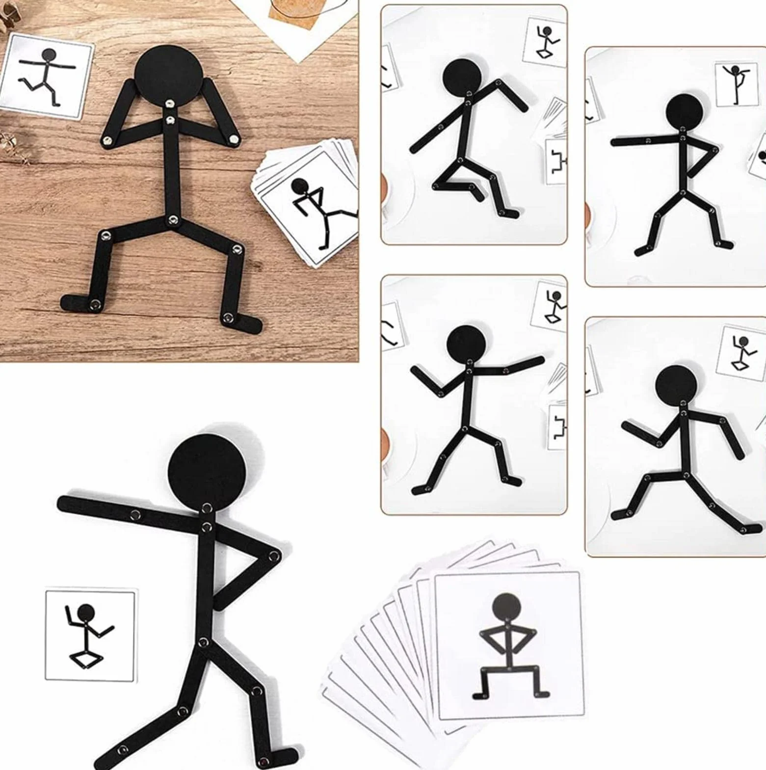 Luckxing Stickman Mr.Flex Puzzle Bois Jouet Educatif Motricité Fine