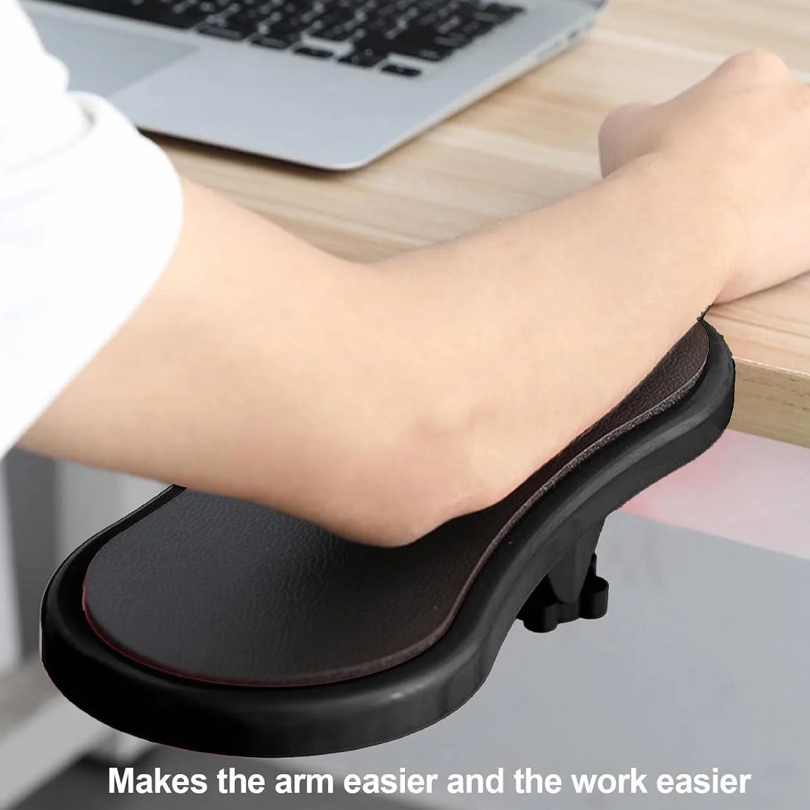 Coussin d'Accoudoir d'Ordinateur Amovible, Support de Bras Rotatif 180° pour Bureau