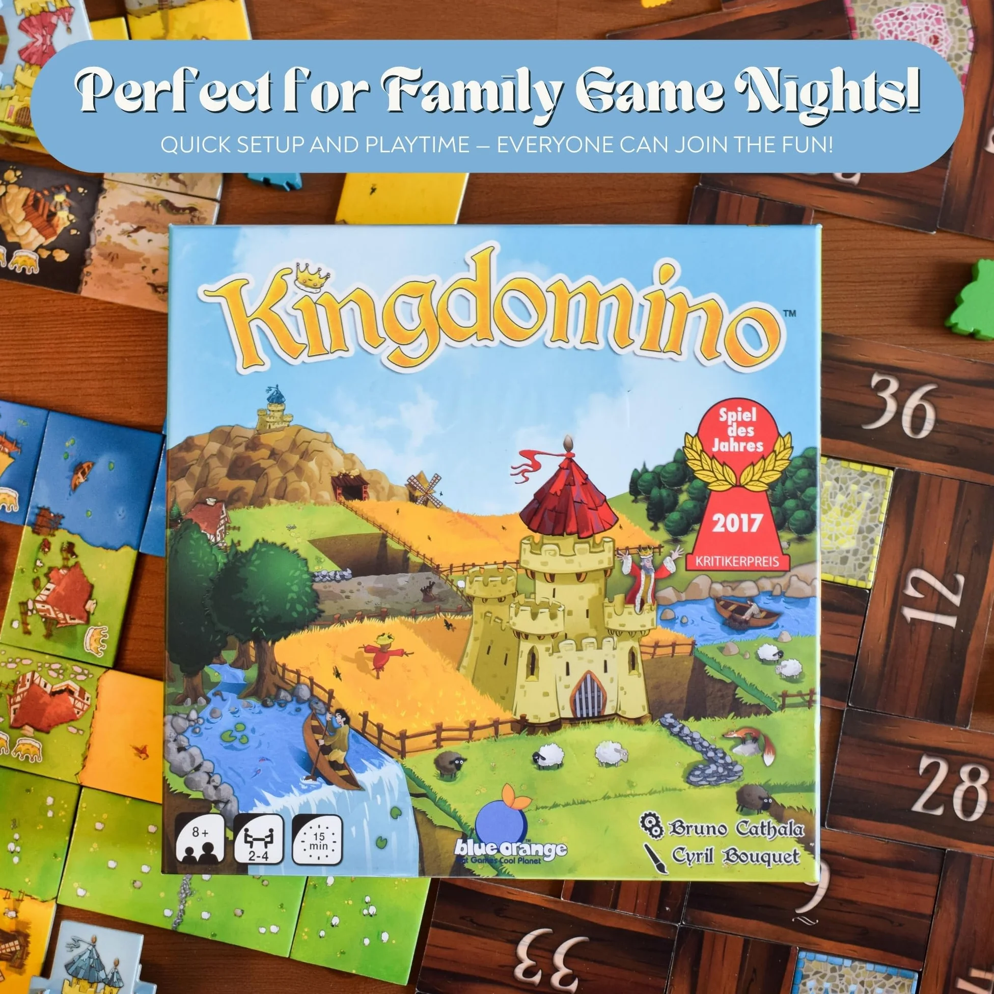 Kingdomino Jeu de Société Domino Tuile Meilleur Jeu de l'Année 8 Ans