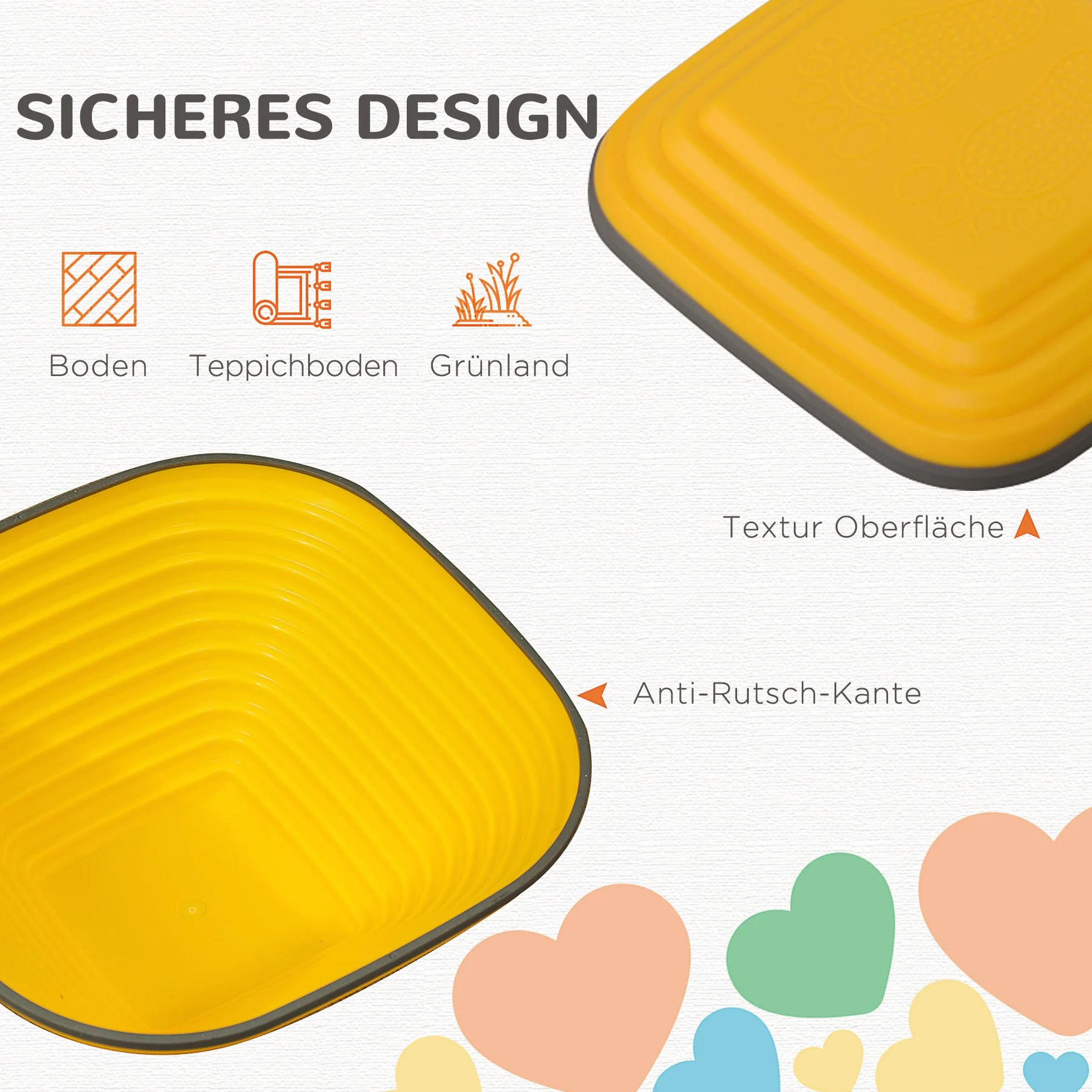 AIYAPLAY Balanciersteine, Stapelbar & Rutschfest Trittsteine bis 80 kg, für 3-8 Jahre, Bunt