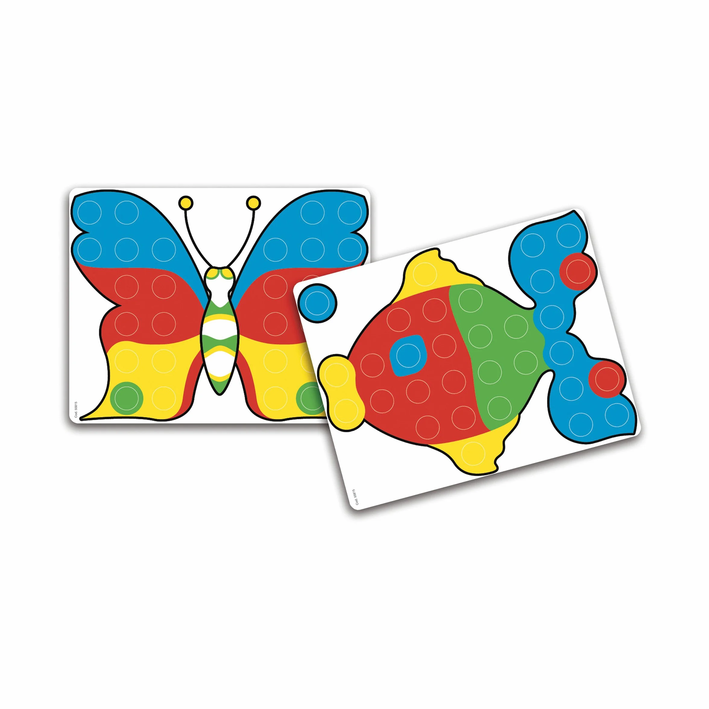 Quercetti Fantacolor Junior 48 Mosaique Enfant 3D à Gros Boutons, Valisette Portable, Jeu 3 Ans