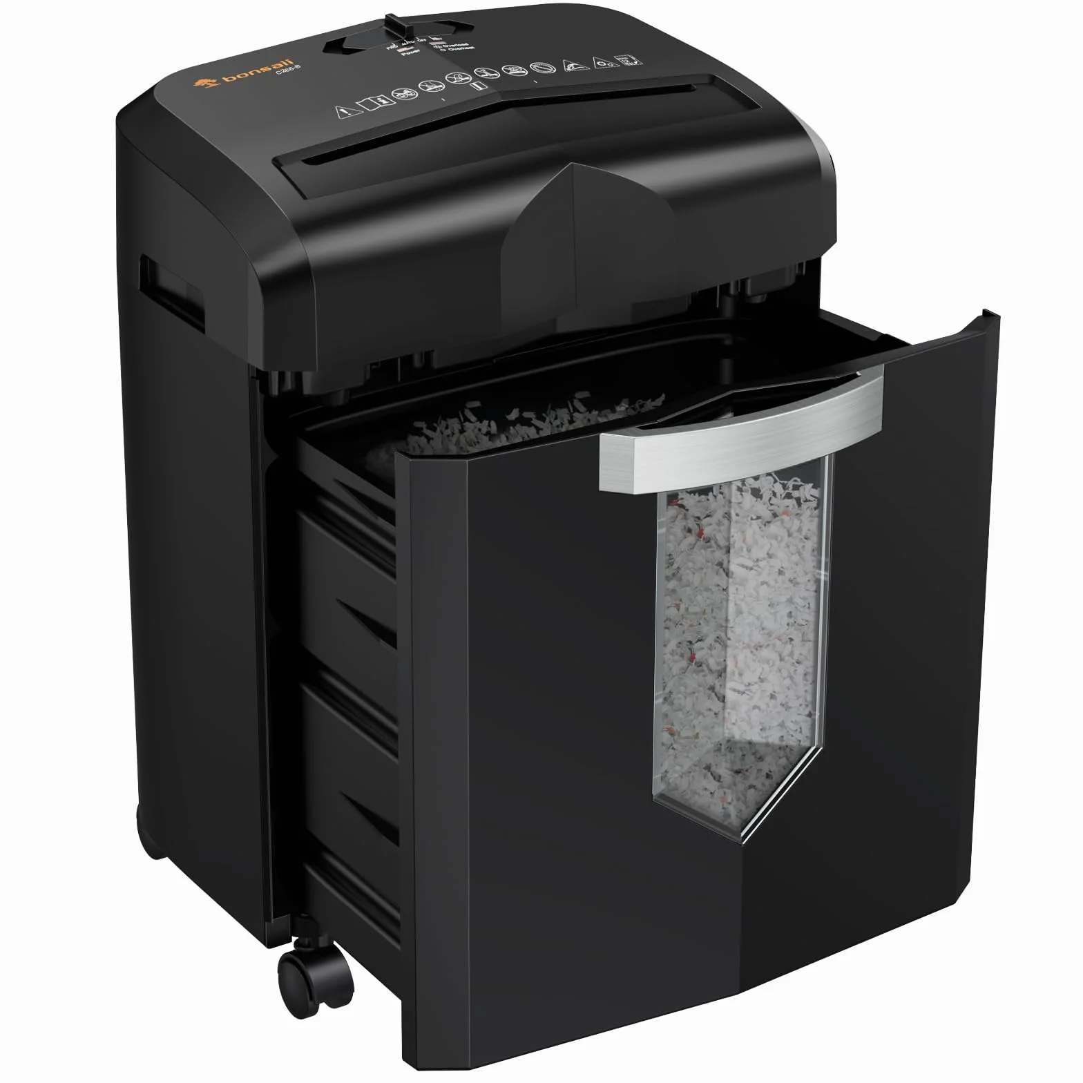 Bonsaii Destructeur de Documents 12 Feuilles Micro-Cut 60 Minutes 16 Litres C266-B