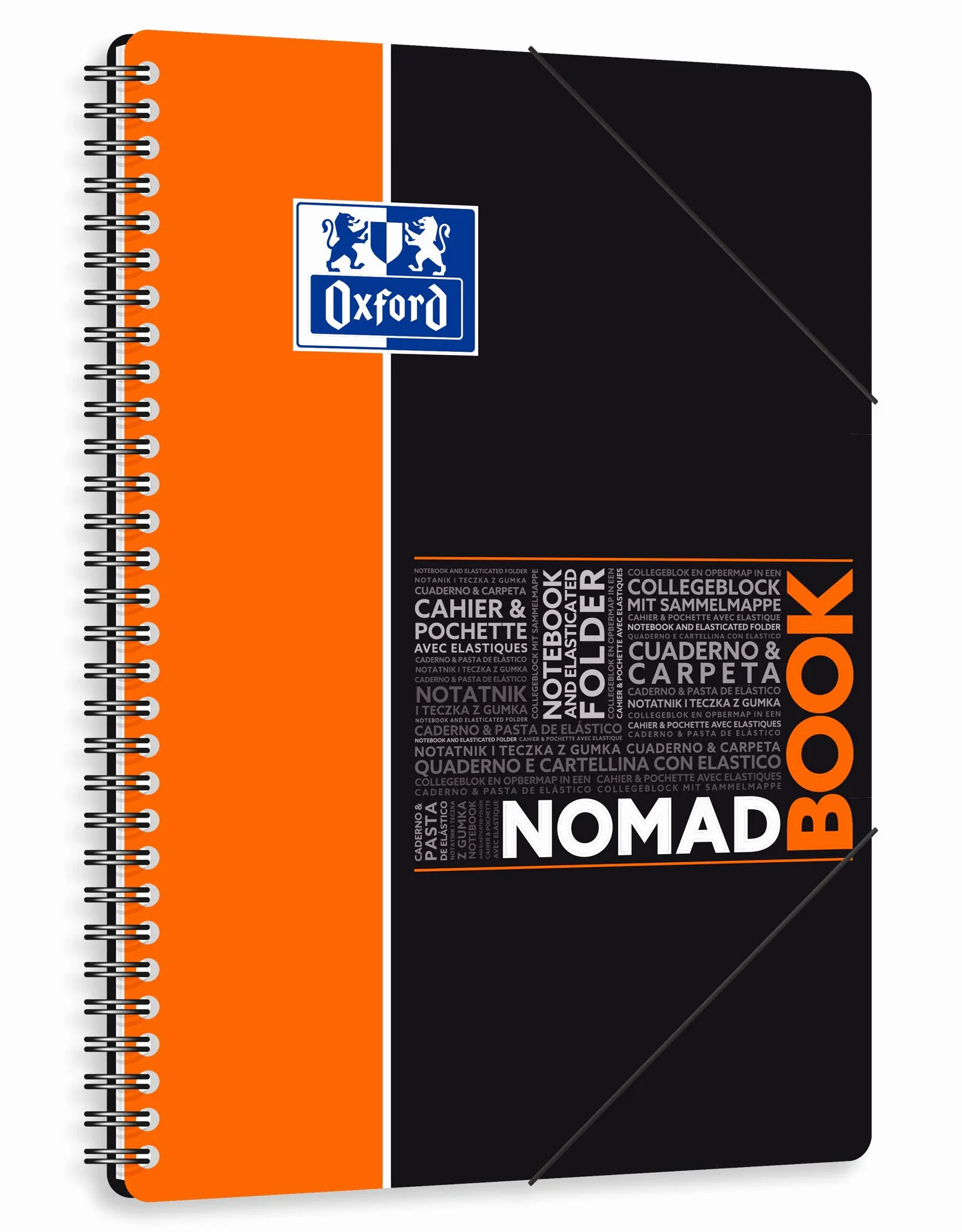 Oxford Nomadbook Cahier Spirale 17,6 x 25 cm 160 Pages Petits Carreaux Polypro