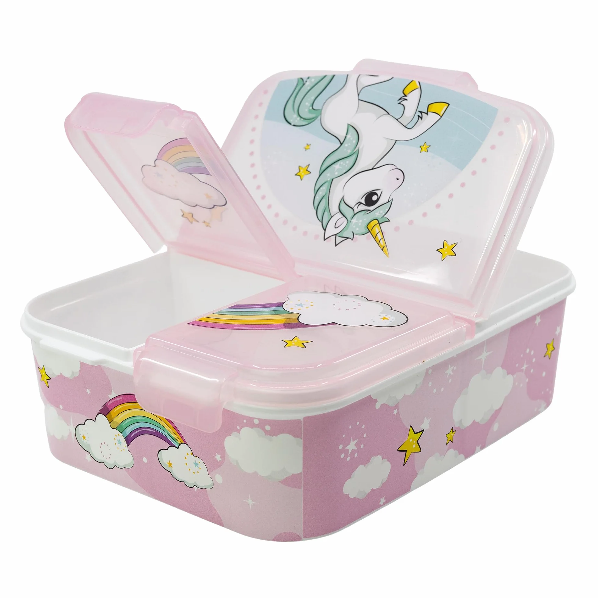 Boîte à Sandwich Unicorn Enfant 3 Compartiments 2156ml - Lunch Box Scolaire Sans BPA