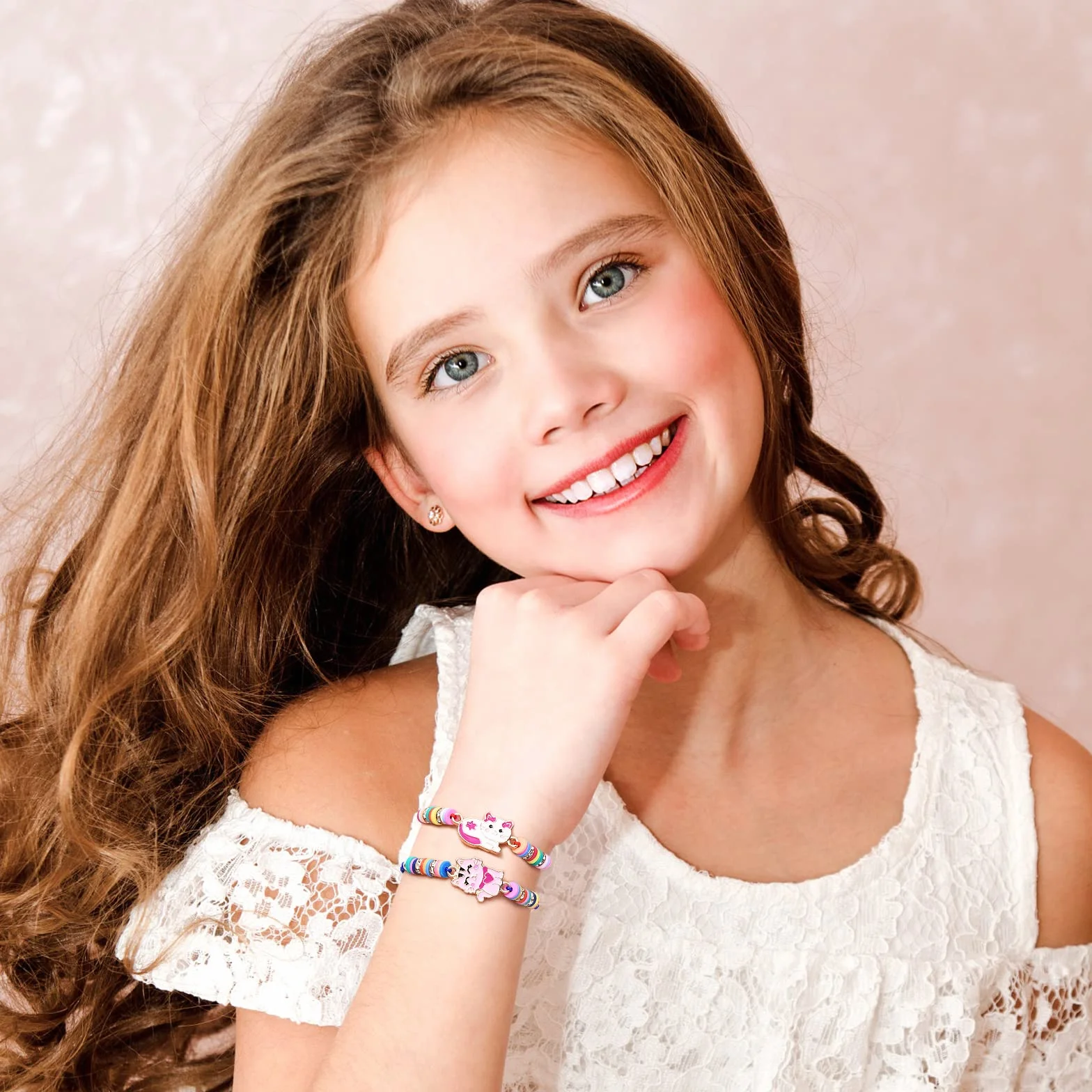Toyssa 12 Pièces Bracelet Enfant Fille, Bracelet Amitié Tissé Réglable (Chat)