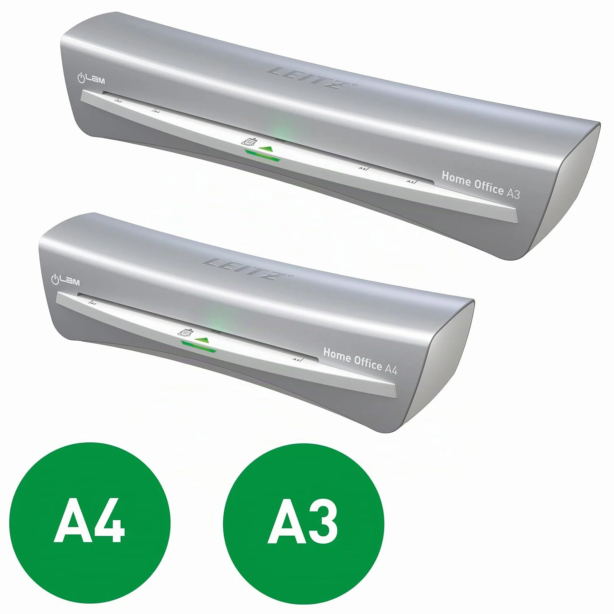 Leitz iLAM Home Office Plastifieuse A3 Préchauffage Rapide 3 Minutes 75-125 Microns Lot Pochettes A4 Inclus Gris