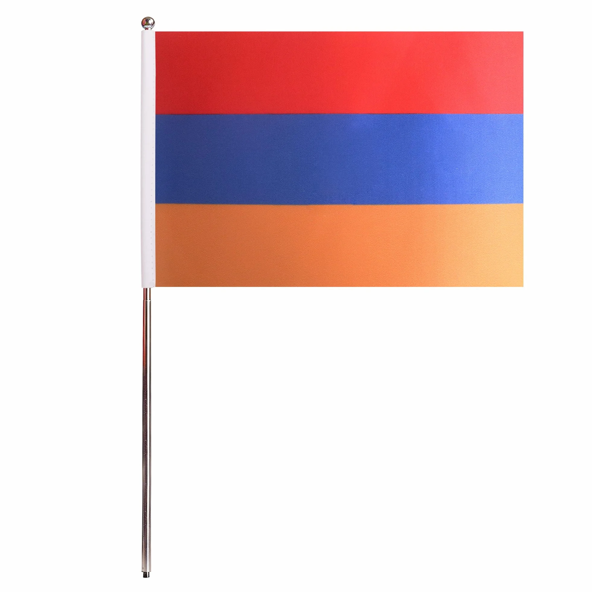 AZ FLAG Drapeau De Table Arménie Prestige 22x15 cm Satin Hampe 30cm Socle Métal