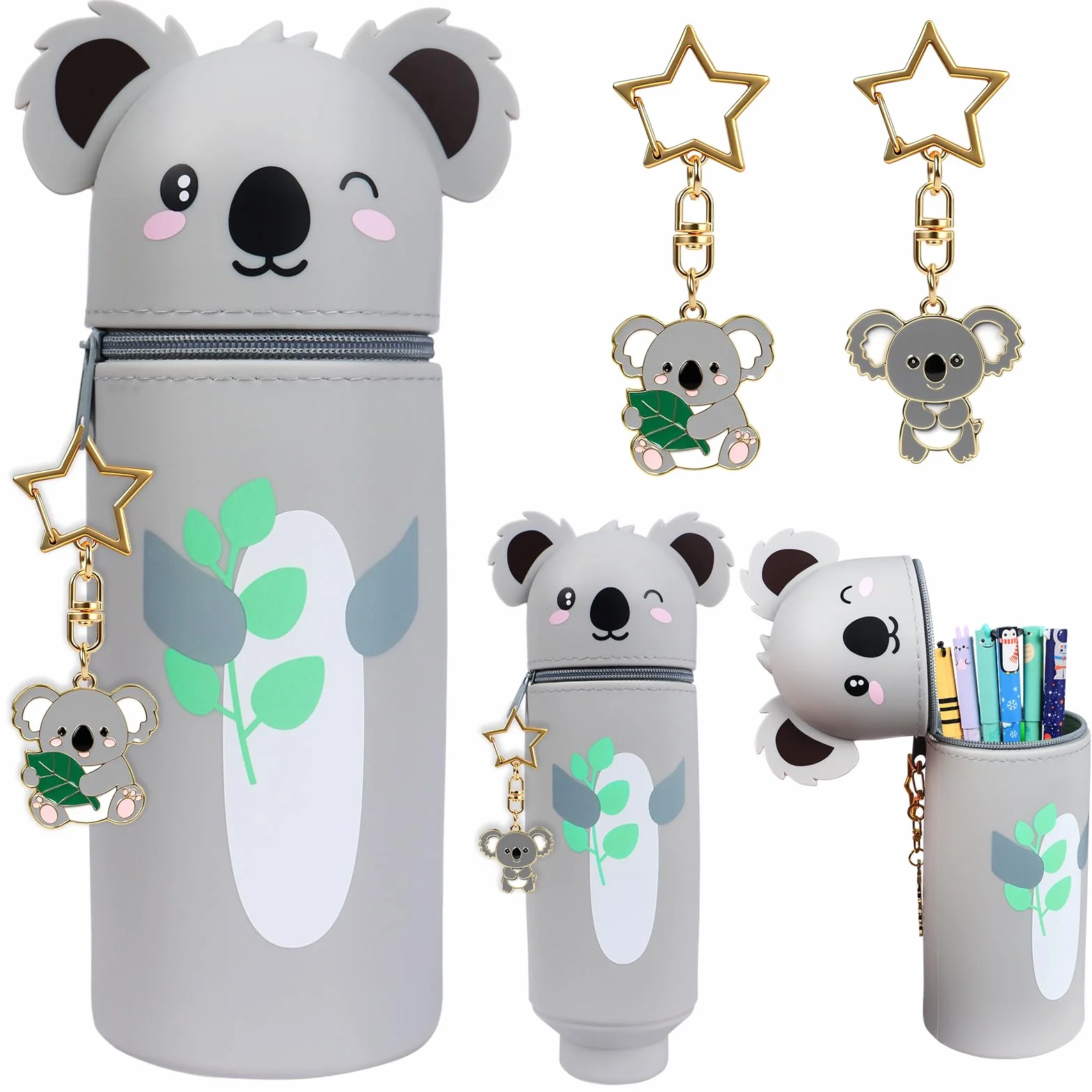 Trousse souple 2 en 1 en silicone Kawaii Orange Koala