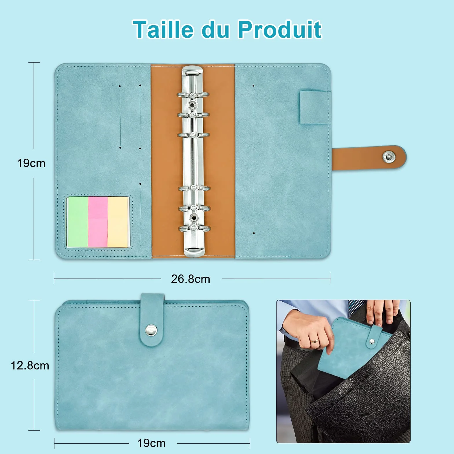Carnet Budget A6 Avec Pochettes Organisateur D'espèces et de Billets pour Économiser de l'argent, Lac Bleu