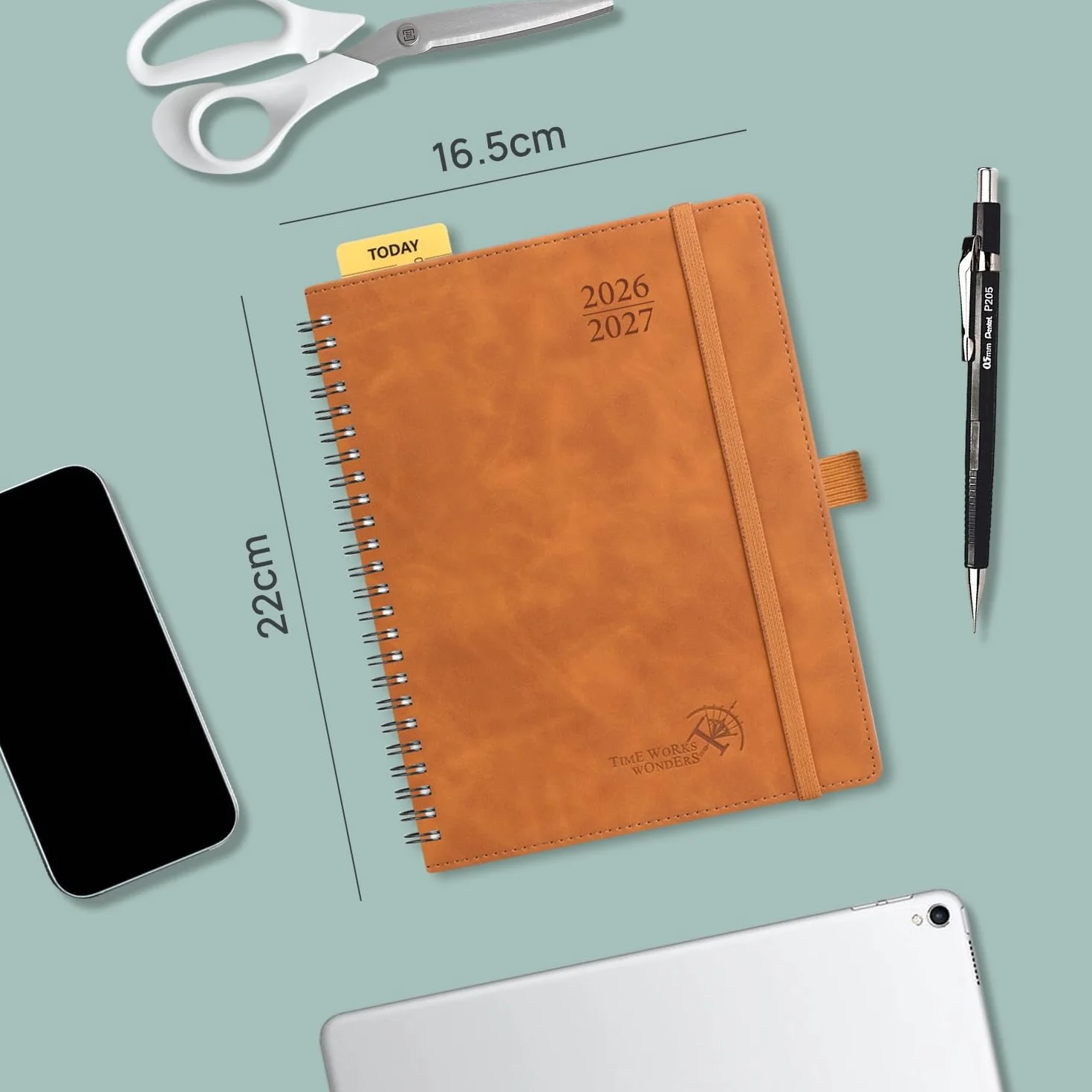 POPRUN Agenda Mensuel 2026-2027 18 Mois 22 x 16,5 cm Planner Scolaire Couverture Souple Spirale
