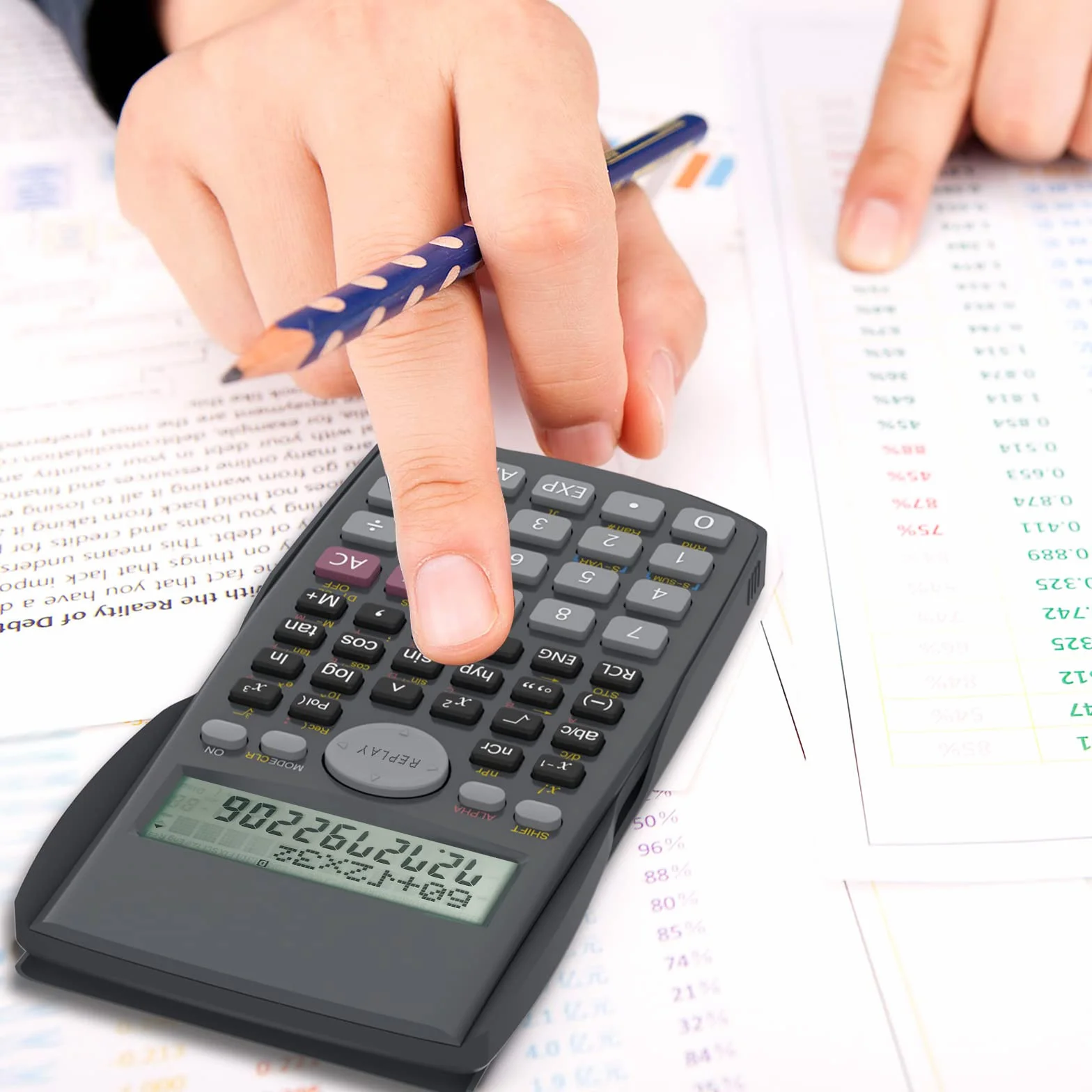 Helect Calculatrice Scientifique 2 Lignes Noir