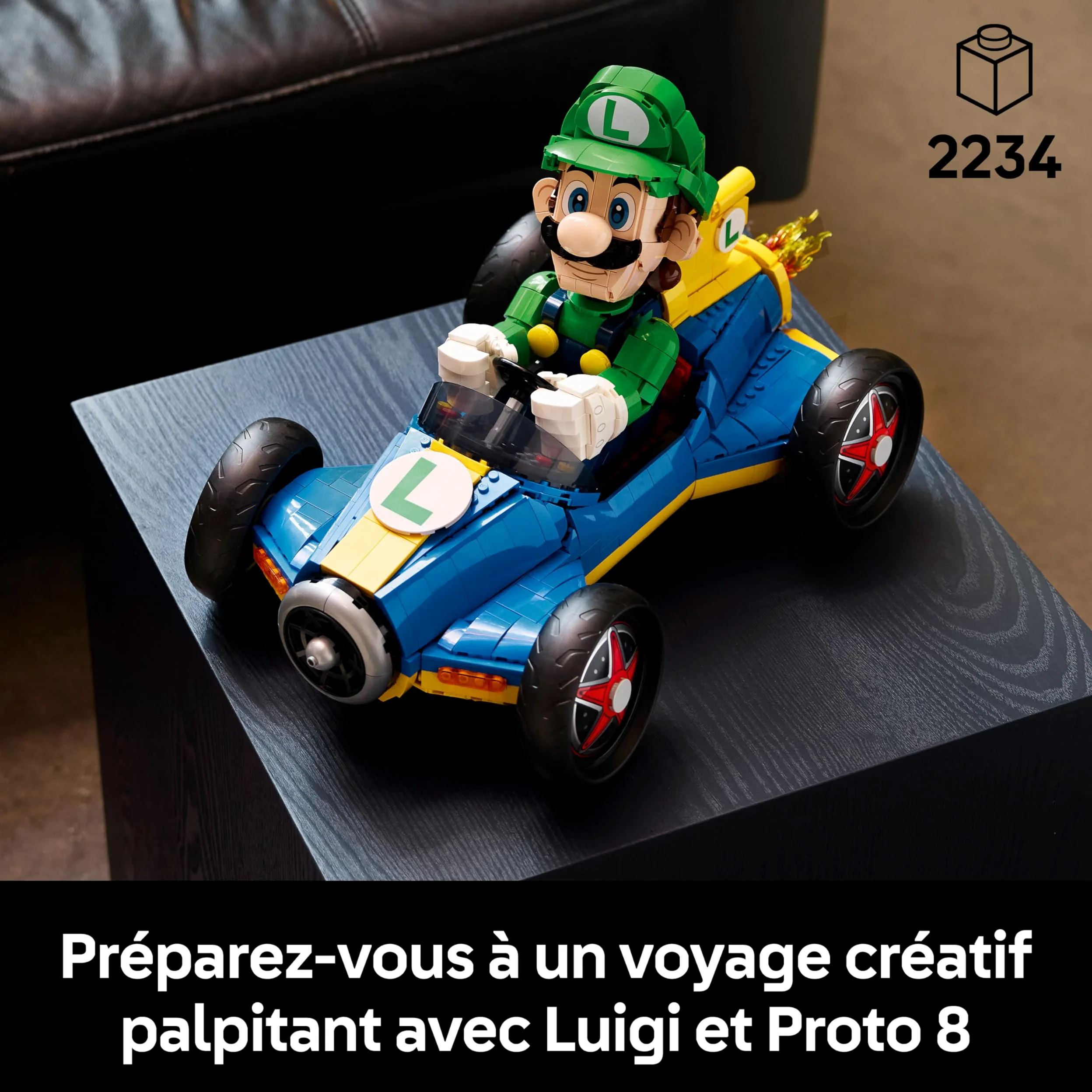LEGO Mario Kart : Luigi et Proto 8 - Maquette de Voiture pour Adulte - Figurine de Personnage Nintendo à Exposer - Décoration & Set Gaming Collector - Idée Cadeau pour Fan du Jeu Vidéo 72050
