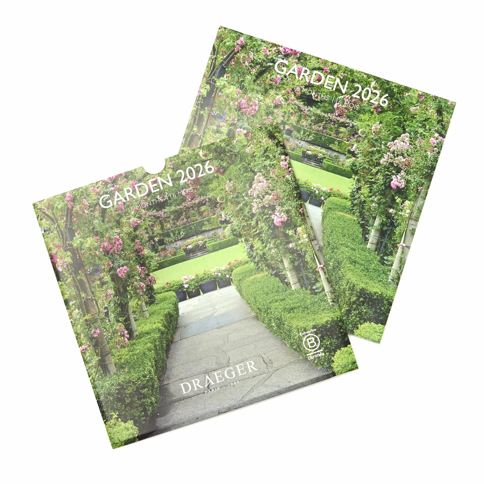 DRAEGER PARIS 1886 Grand Calendrier mural 28x29 cm 2026 Thème Jardin 12 mois Papier FSC