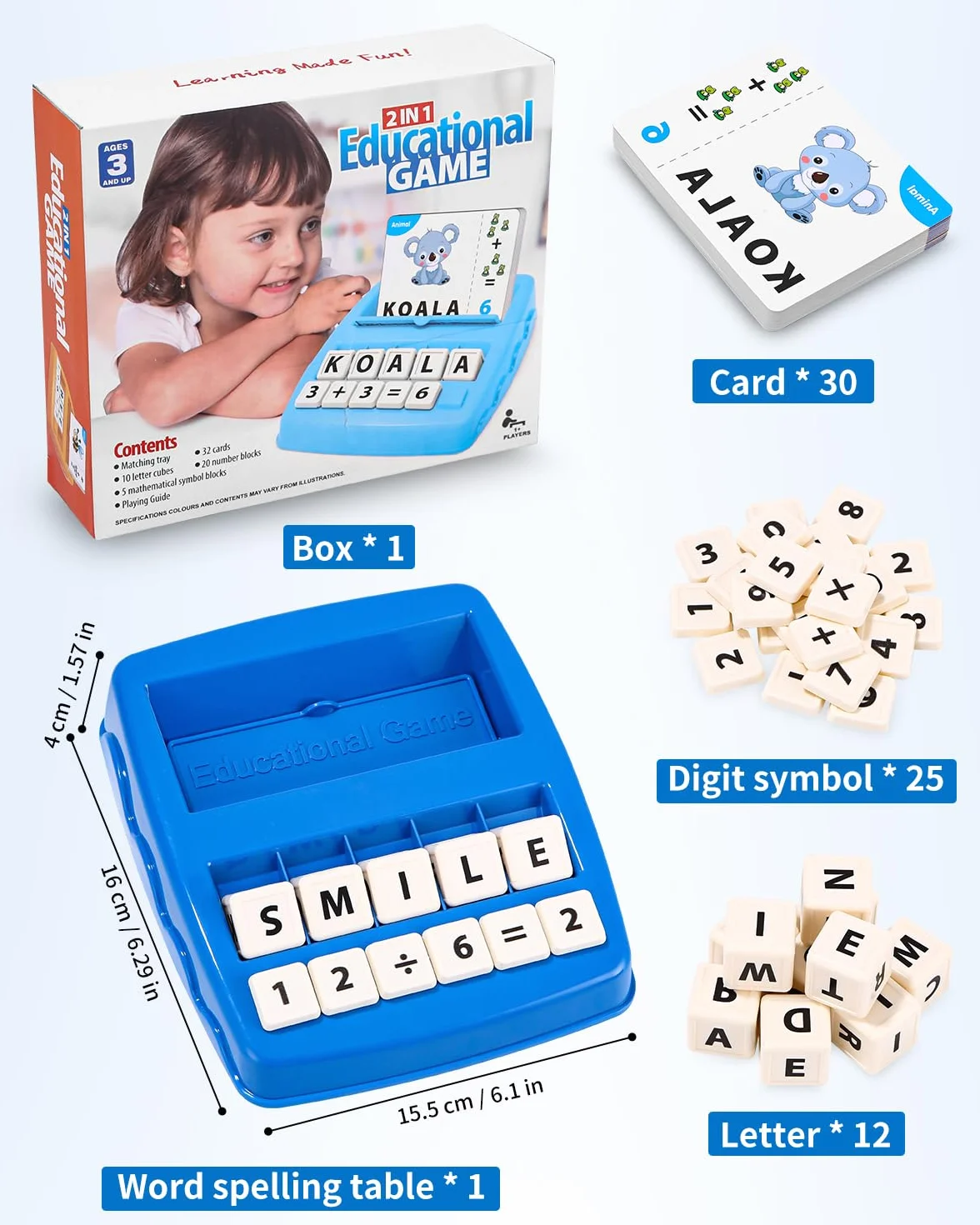 Jeux Educatif 3-8 Ans Cadeau Enfant Apprendre a Lire Lettre Scrabble
