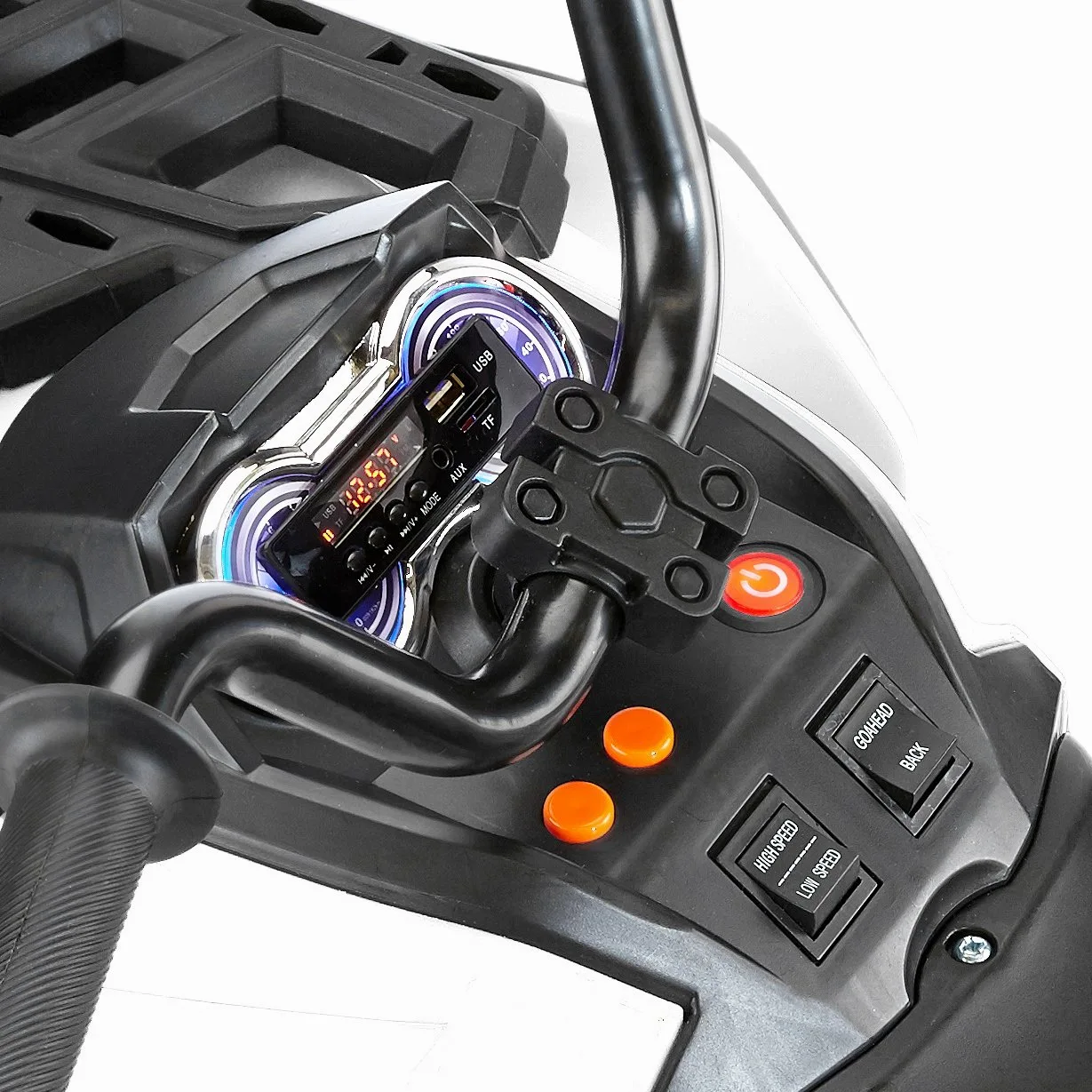 Jamara Ride-on 460248 Protection pour Quad, Blanc, 12 V, 2 puissants Moteurs d'entraînement de 12 V, Batterie puissante de 12 V pour Une Longue durée de Conduite, Interrupteur Turbo à 2 Vitesses